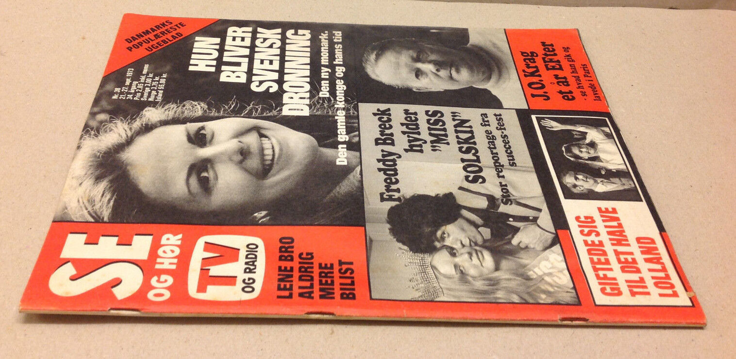 SWEDISH QUEEN SILVIA AS YOUNG FRONT COVER VINTAGE +BRECK ON Danish Magazine 1973