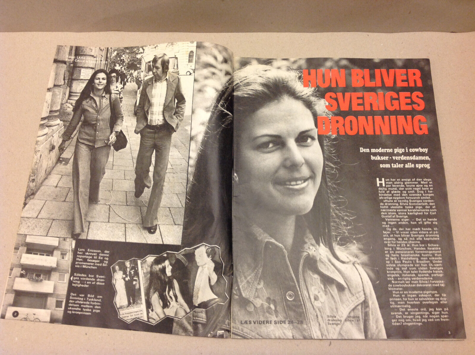 SWEDISH QUEEN SILVIA AS YOUNG FRONT COVER VINTAGE +BRECK ON Danish Magazine 1973