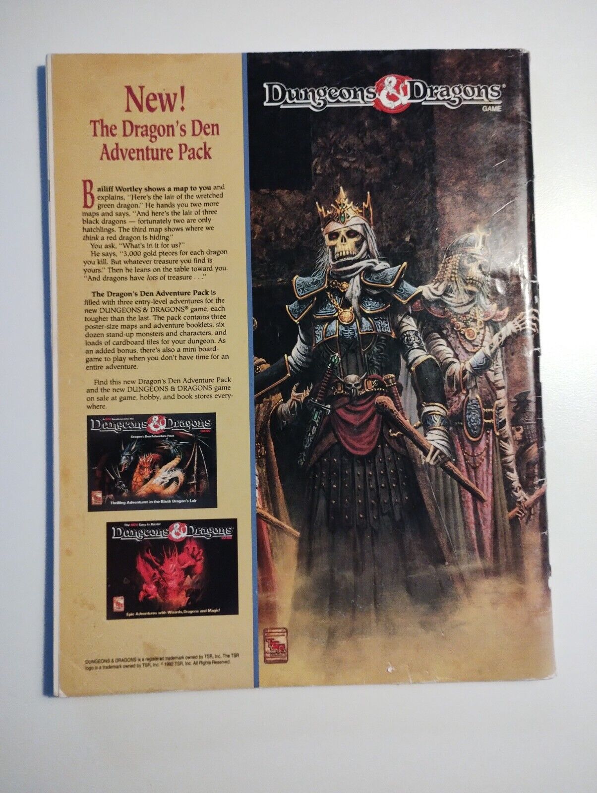 Dragon Magazine 180 - without cards - all other inlays intact - good condition