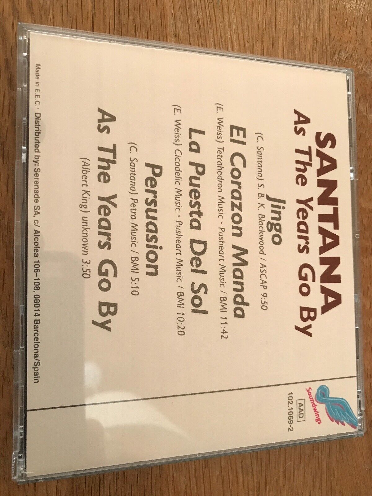 SANTANA "AS THE YEARS GO BY" 5 TRACKS CD ALBUM AAD SOUNDWINGS SUISA EEC MINT*