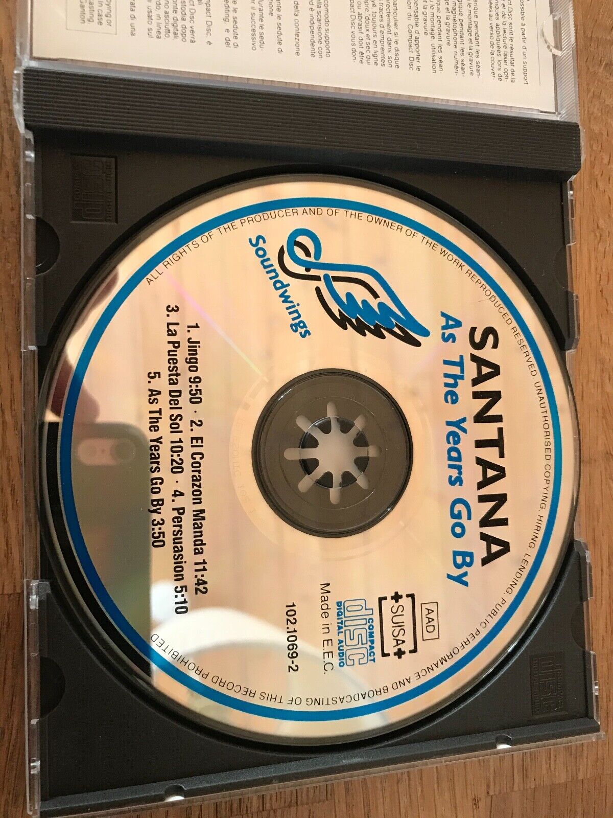 SANTANA "AS THE YEARS GO BY" 5 TRACKS CD ALBUM AAD SOUNDWINGS SUISA EEC MINT*