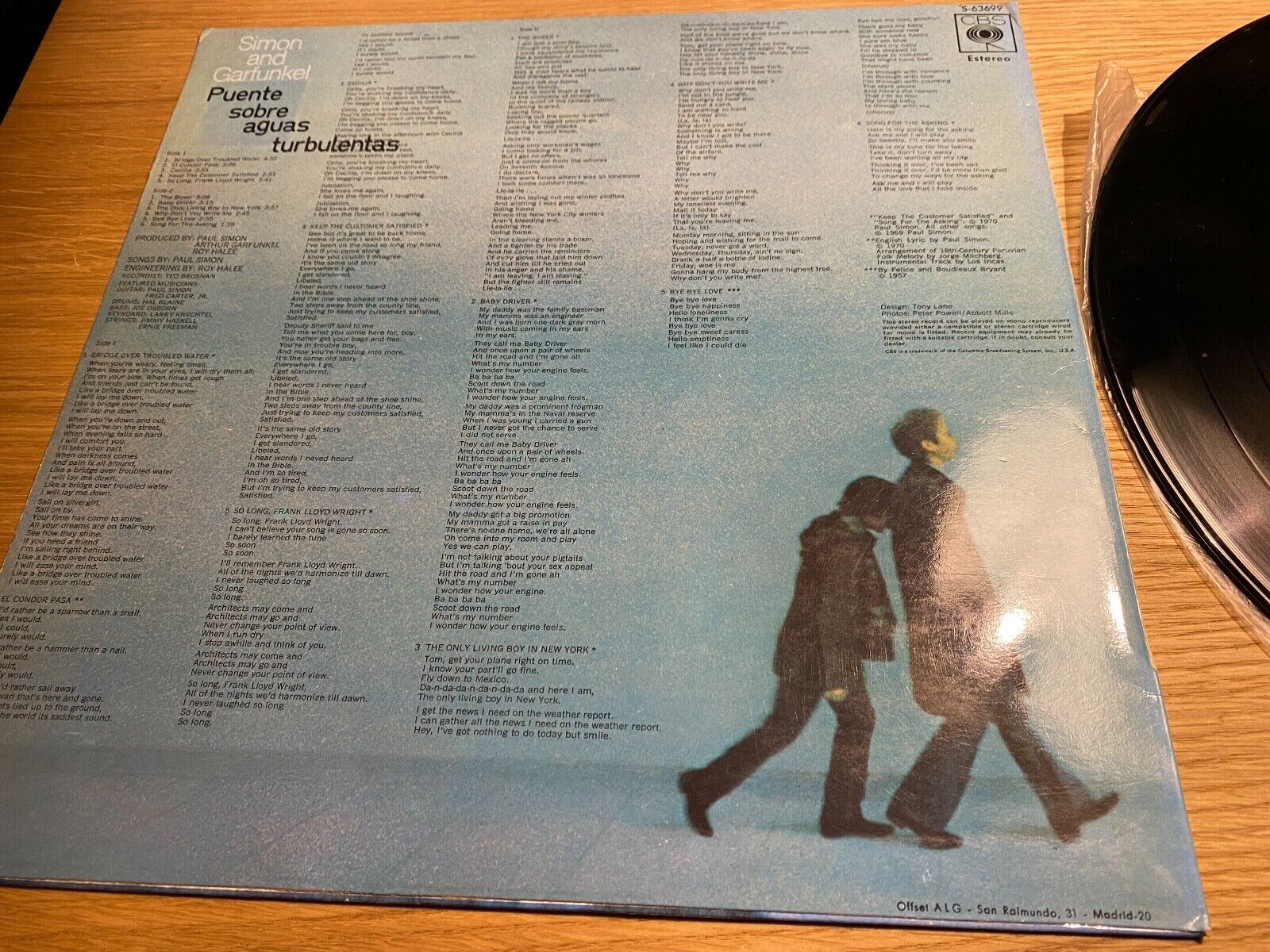 SIMON  GARFUNKEL "PUENTE SOBRE AGUAS TURBULENTAS" CBS RECORDS 1970 SPANISH PRES