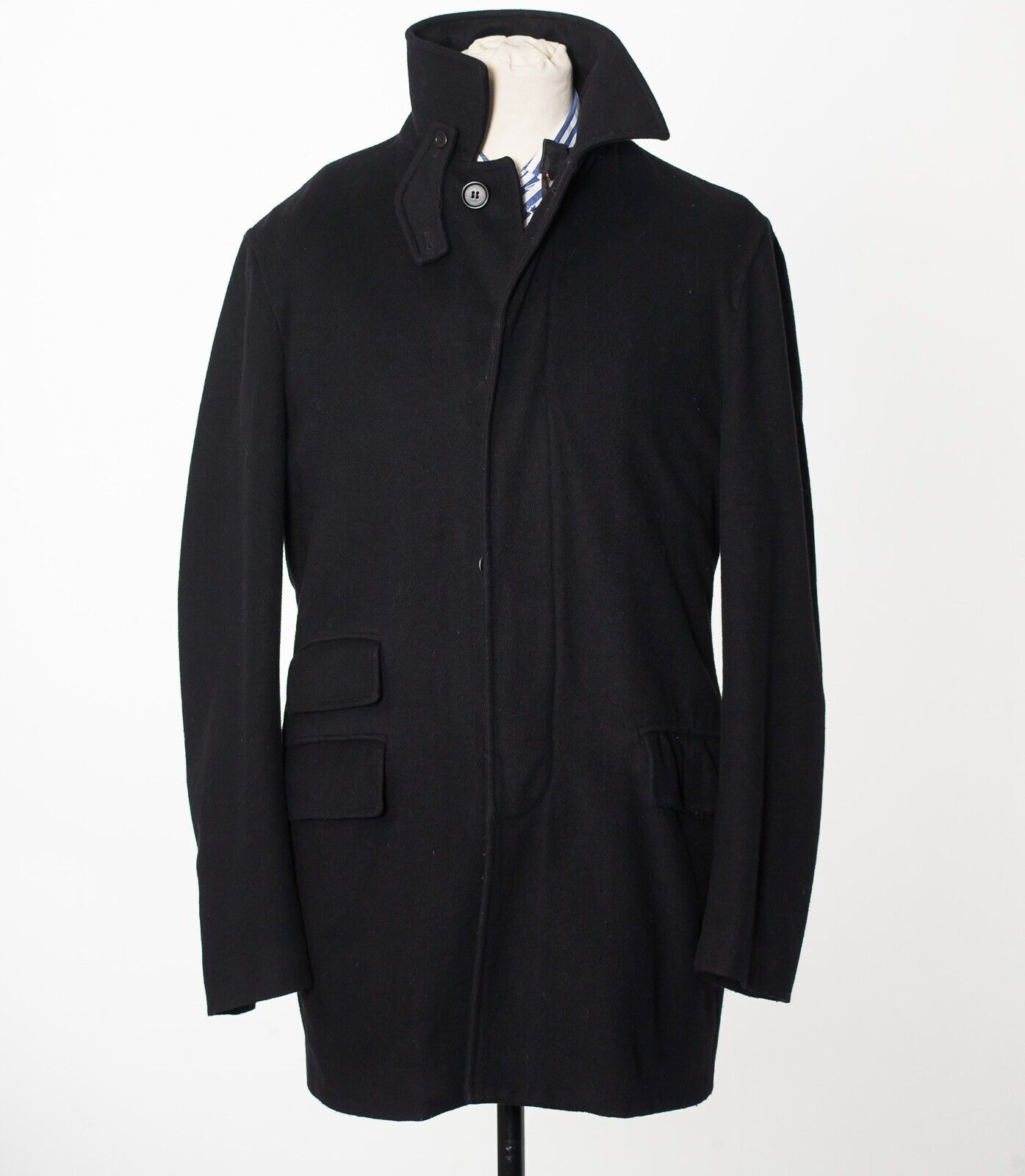 JOSEPH HOMME Black Wool Coat EU52 US42