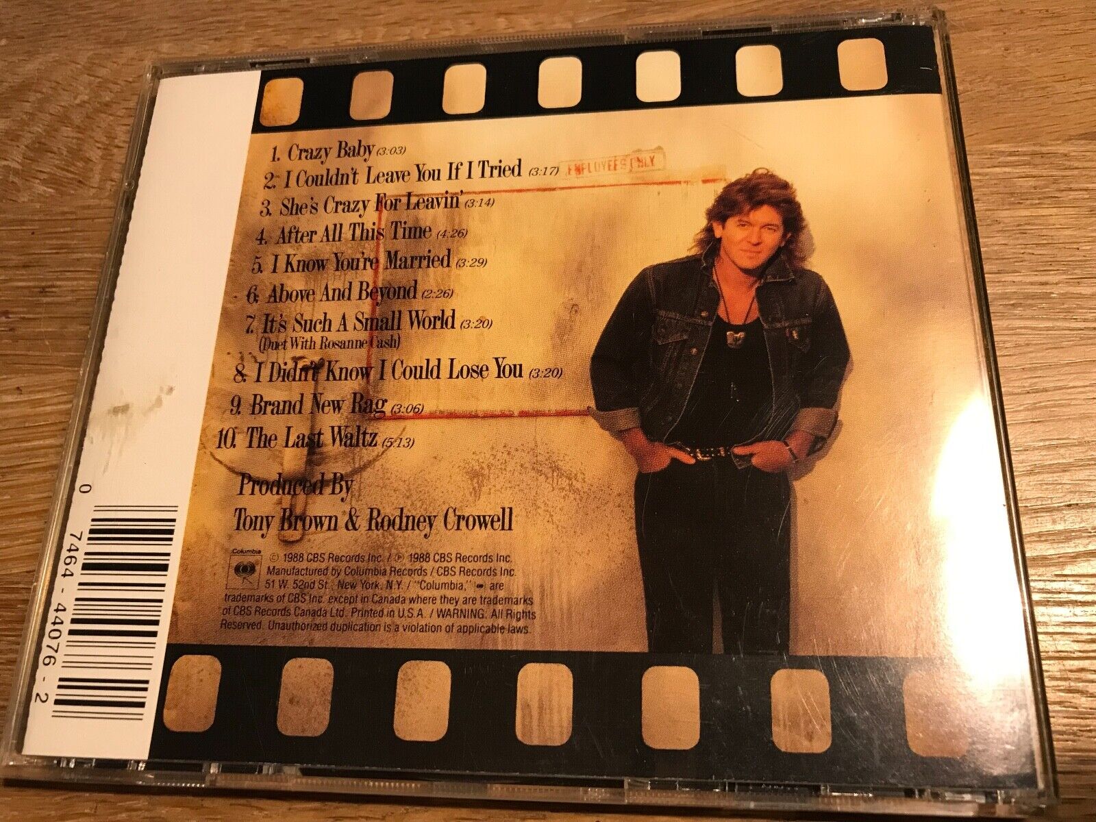 RODNEY CROWELL "DIAMONDS  DIRT" 1988 CD 10 TRACKS COLUMBIA RECORDS USA PRESSING