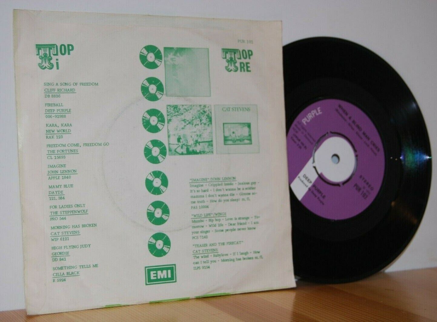 DEEP PURPLE Never Before Picture Sleeve Denmark PUR102 45 7''