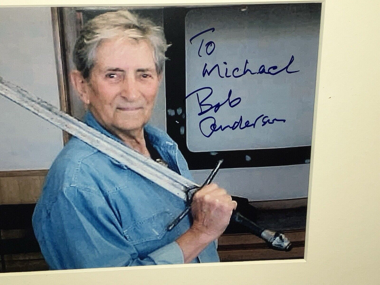 STAR WARS DARTH VADER SWORDSMAN - HAND SIGNED BOB ANDERSON AUTOGRAPH PHOTO 💥