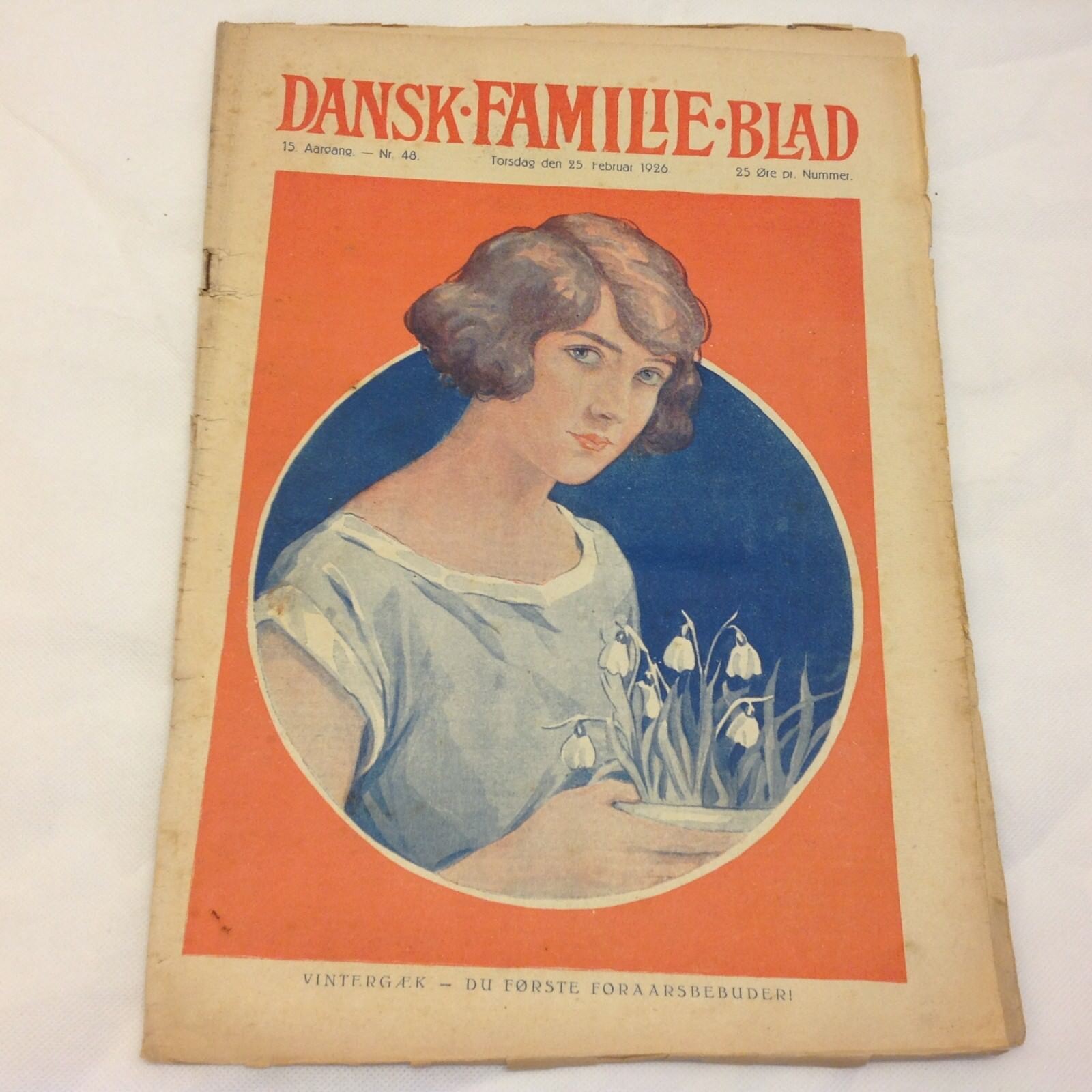 Art Deco Illustration Antique Original 1926 Danish Magazine "Dansk Familieblad"