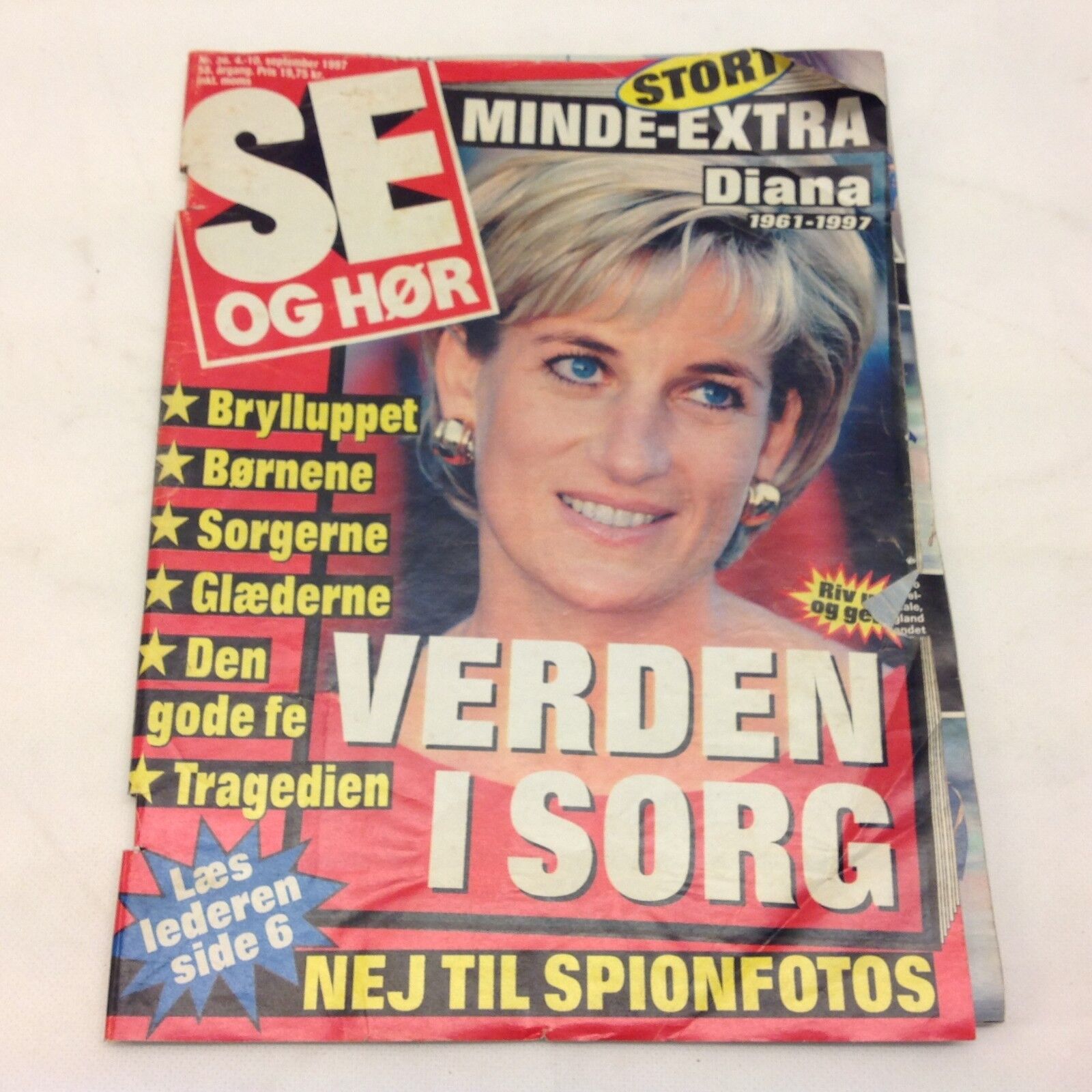 Princess Diana Death Lady Di Photos Vintage Danish Magazine 1997 "Se og Hoer"