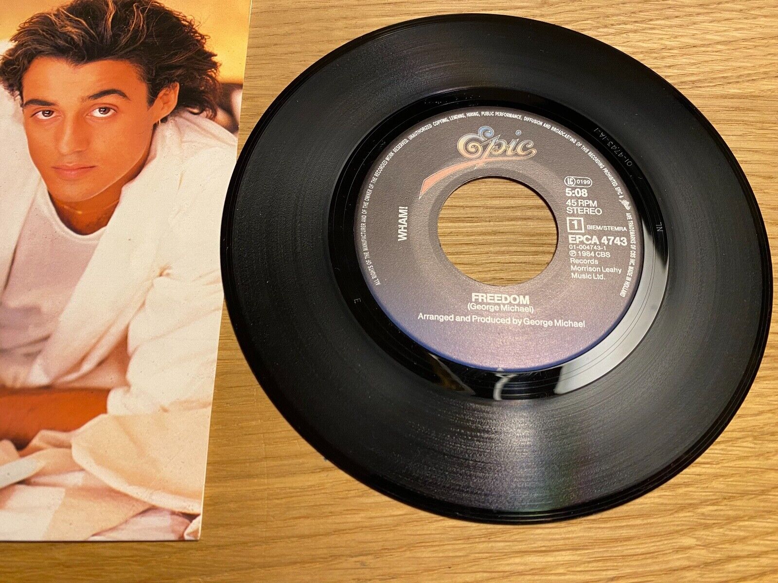 WHAM!/GEORGE MICHAEL FREEDOM" 1984 EPIC RECORDS 7 INCH VINYL SINGLE HOLLAND OOP*