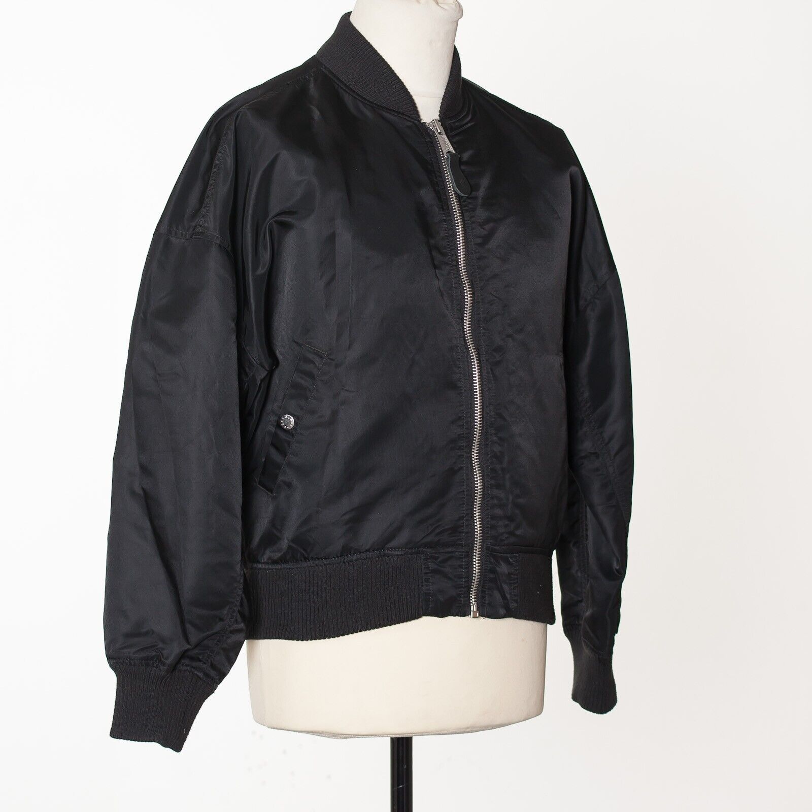 ALPHA INDUSTRIES Black Bomber Jacket Size S