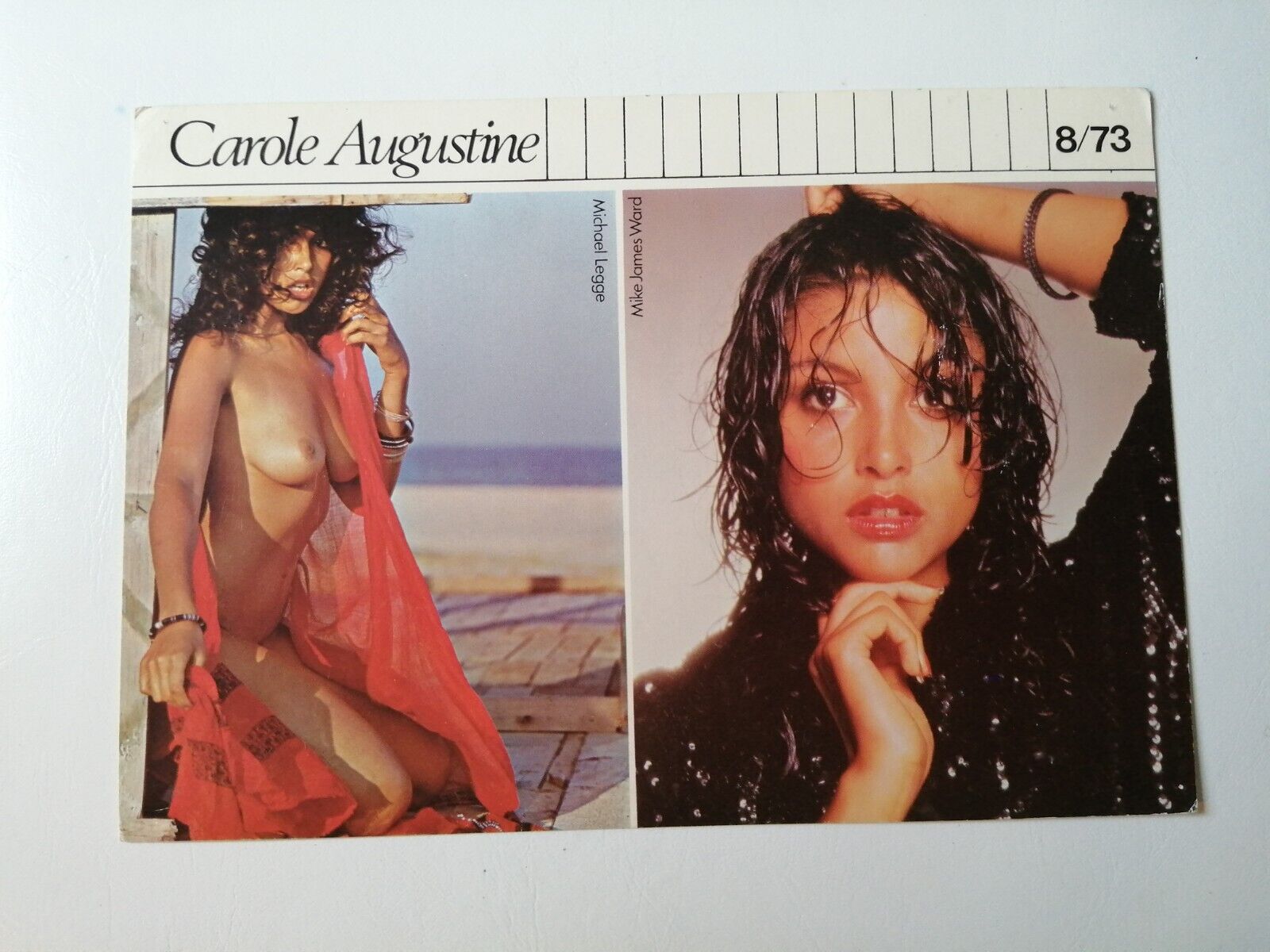 Vintage  English  model comp card from 1970s/1980sCarole Augustine