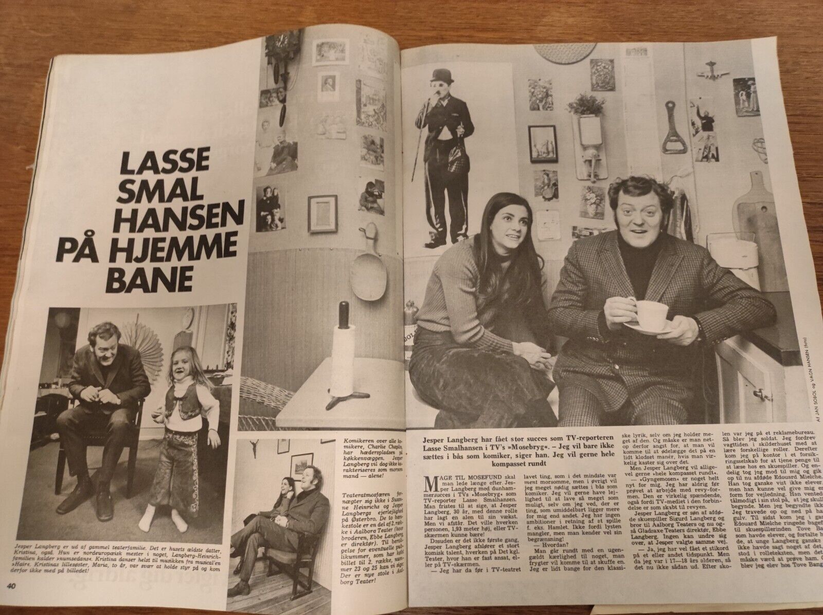 JESPER LANGBERG Frank Sinatra CARLOS Princess Irene 1971 Danish Magazine BB123