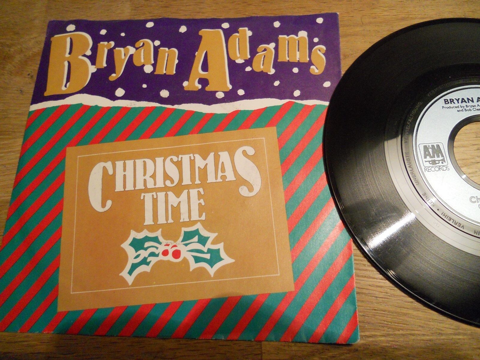 BRYAN ADAMS CHRISTMAS TIME / CHRISTMAS REGGAE 195 FIRST PRESS SINGLE GERMAN AM*