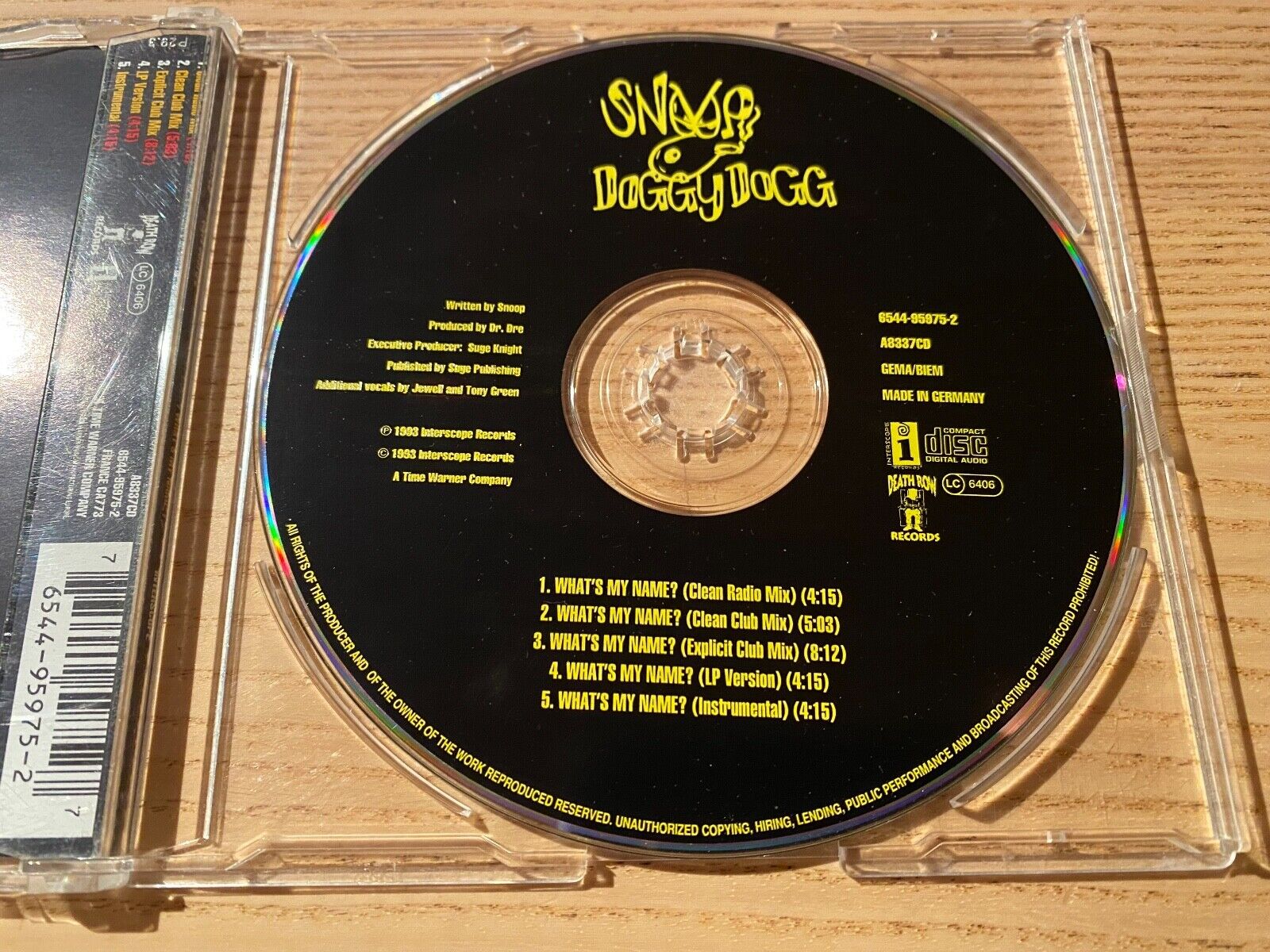 SNOOP DOGGY DOGG "WHAT´S MY NAME ?" 5 TRACK 1993 CD SINGLE W GERMANY DEATH ROW*