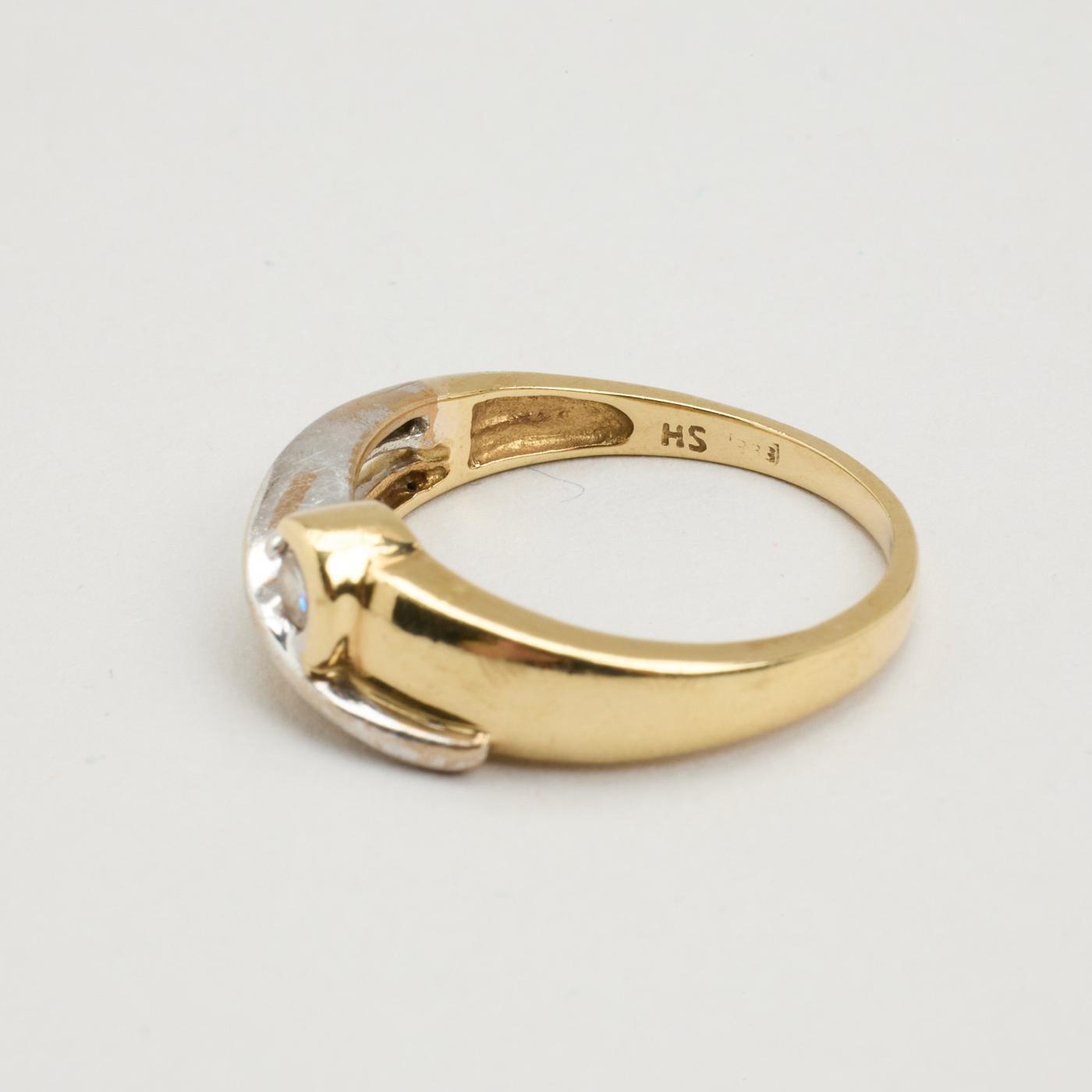 Ring with and zircon in 8K Gold size 6¾ | Solid Gold | Minimalistic