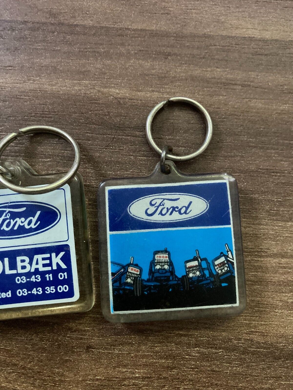 Lot of 3 Vintage Ford Keychains - 1980s Classic Car Memorabilia from Denmark