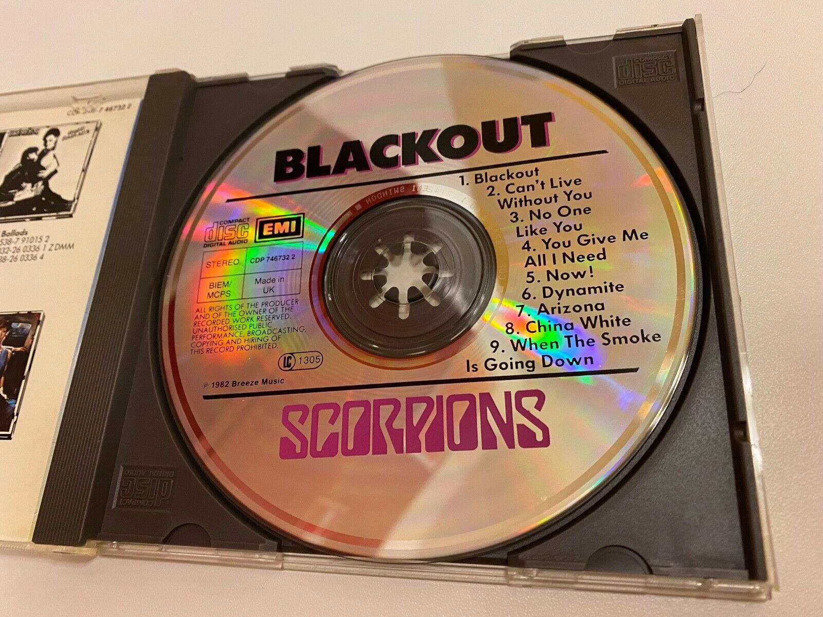 SCORPIONS "BLACKOUT" 1982 EMI RECORDS 1 PRESS UKPRESS 9 TRACKS CD ALBUM RARE*