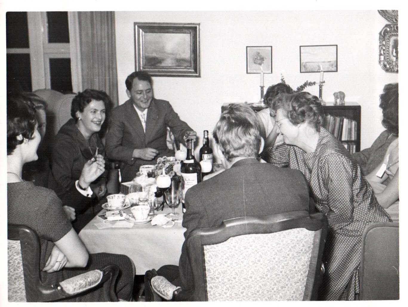 Party Family Daily Life in Denmark 1900 - 1950s Vintage Photo Small Size 11x8cm