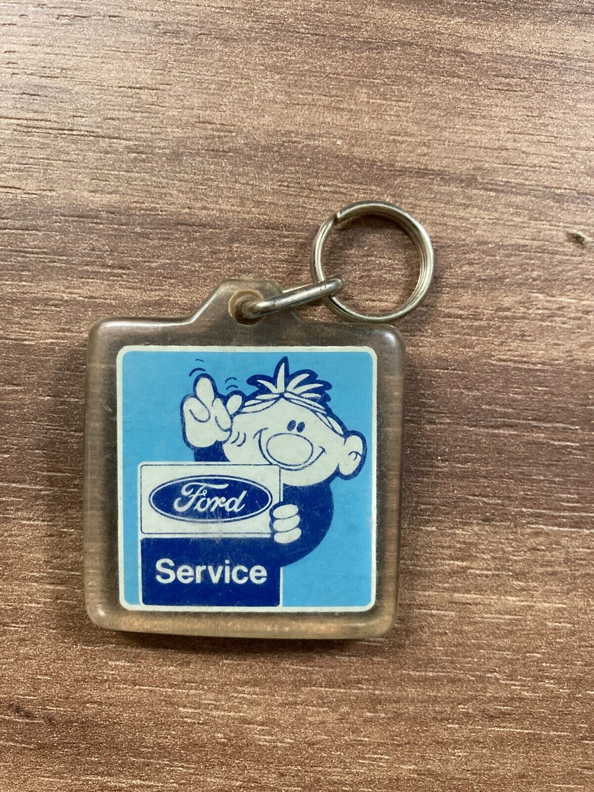 Vintage Ford Danish Plastic Keychain - Rare 1980s Car Dealership