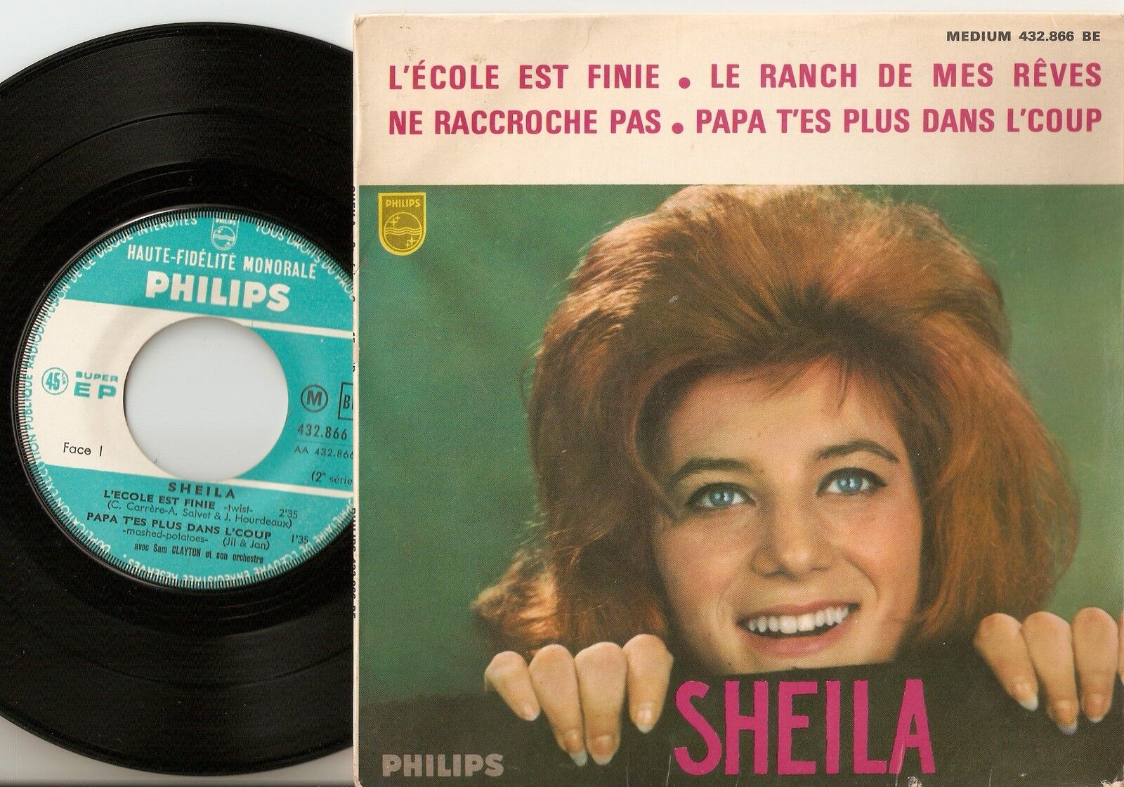 SHEILA L`ÉCOLE EST FINIE EP FRENCH 45+PS 1963 MOD BEAT GIRL SOUL YÉ YÉ