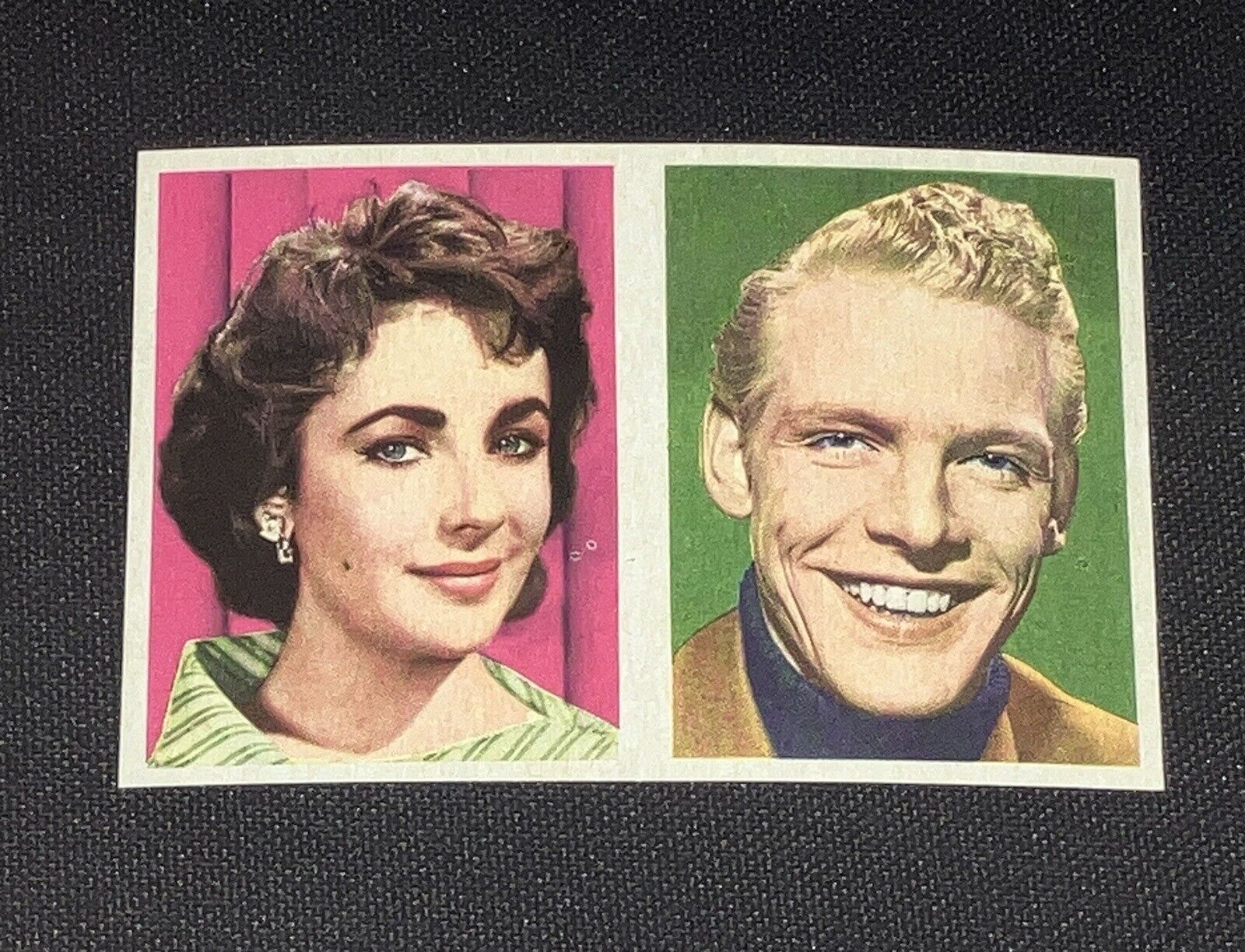 1957 MOVIE VINTAGE CARD DANISH VERSION ELIZABETH TAYLOR RARE UNCUT SHEET