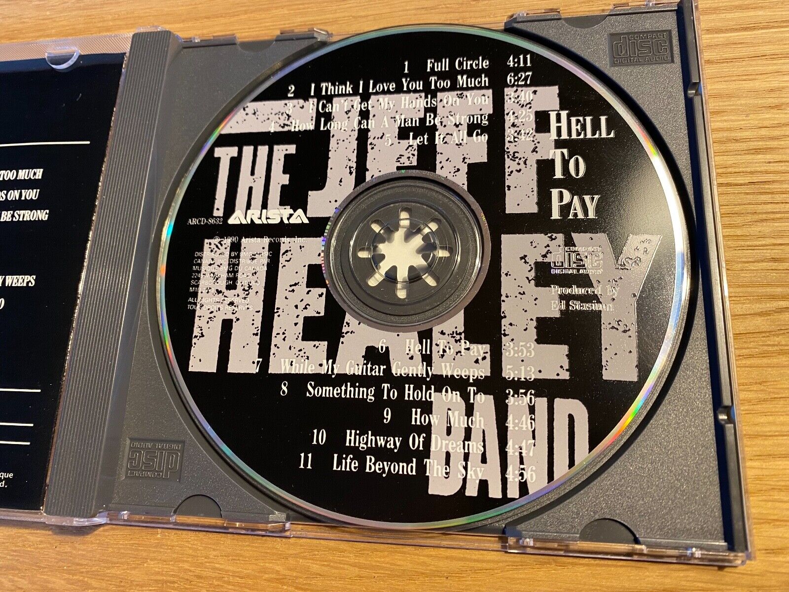 THE JEFF HEALEY BAND "HELL TO PAY" ARISTA RECORDS CD ALBUM CANADIAN 1PRESS 1990