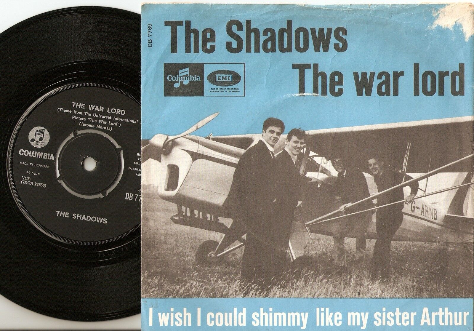 THE SHADOWS THE WAR LORD  LIKE MY SISTER ARTHUR DANISH 45+PS 1965 CLIFF RICHARD