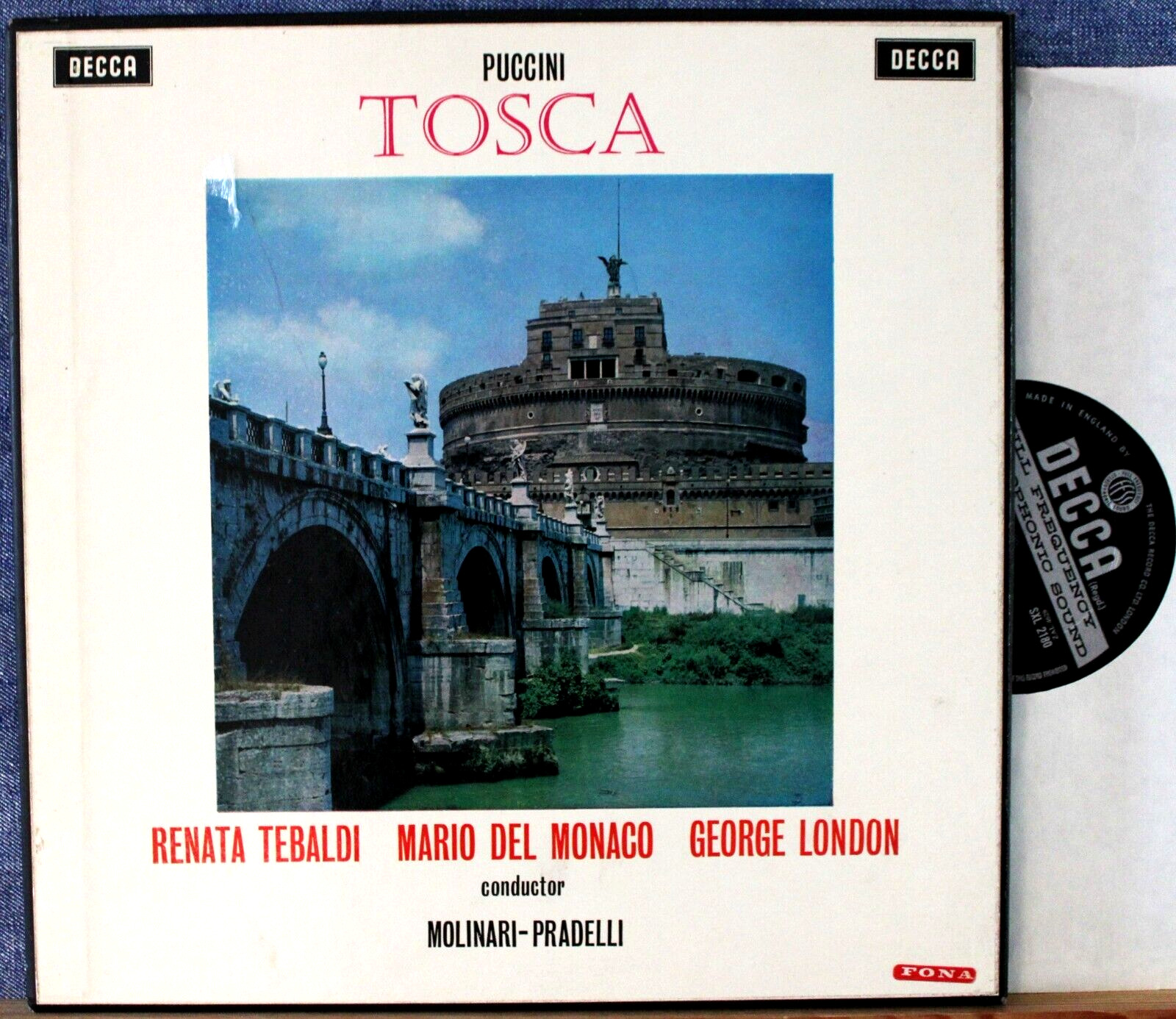 Molinari-Pradelli (w Tebaldi; etc) Pucci (Tosca) Decca SXL 2180-1 (2) wb box NM