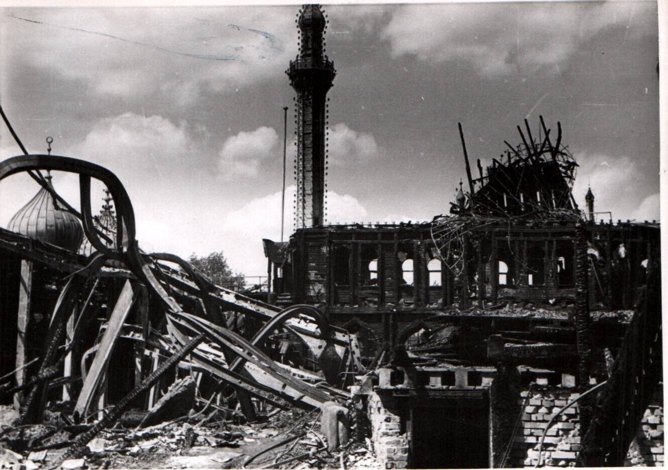 WWII Photo Sabotage Destruction Copenhagen Denmark Small Size 11x7cm World War 2