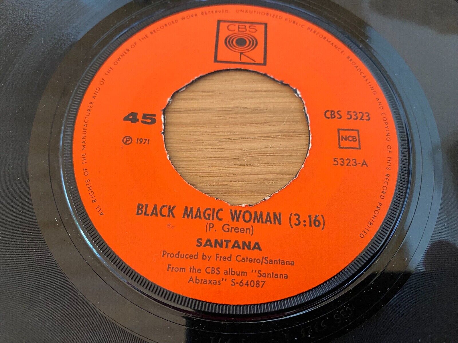 SANTANA "BLACK MAGIC WOMAN /HOPE YOU´RE FEELING BETTER" 1971 CBS NCB NORDIC PRES