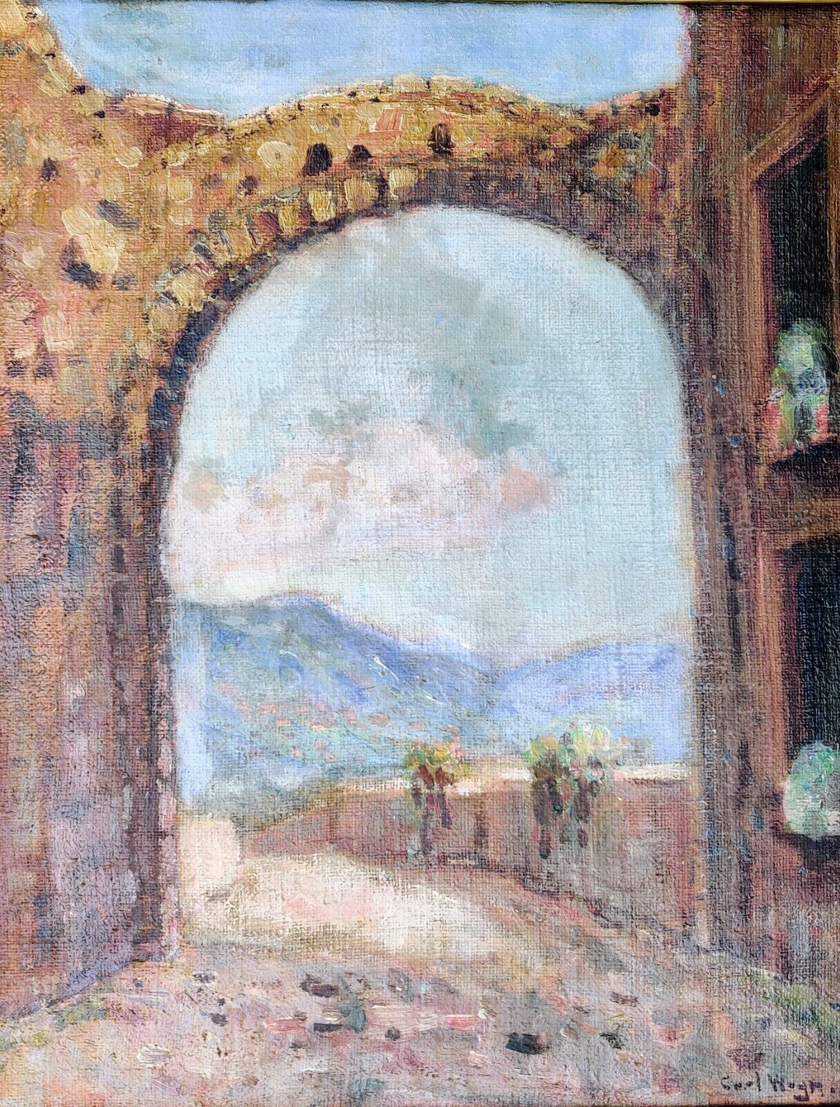 Carl Wagn (1899-1952): OLD ARCH CEYLON/SRI LANKA? original oil painting