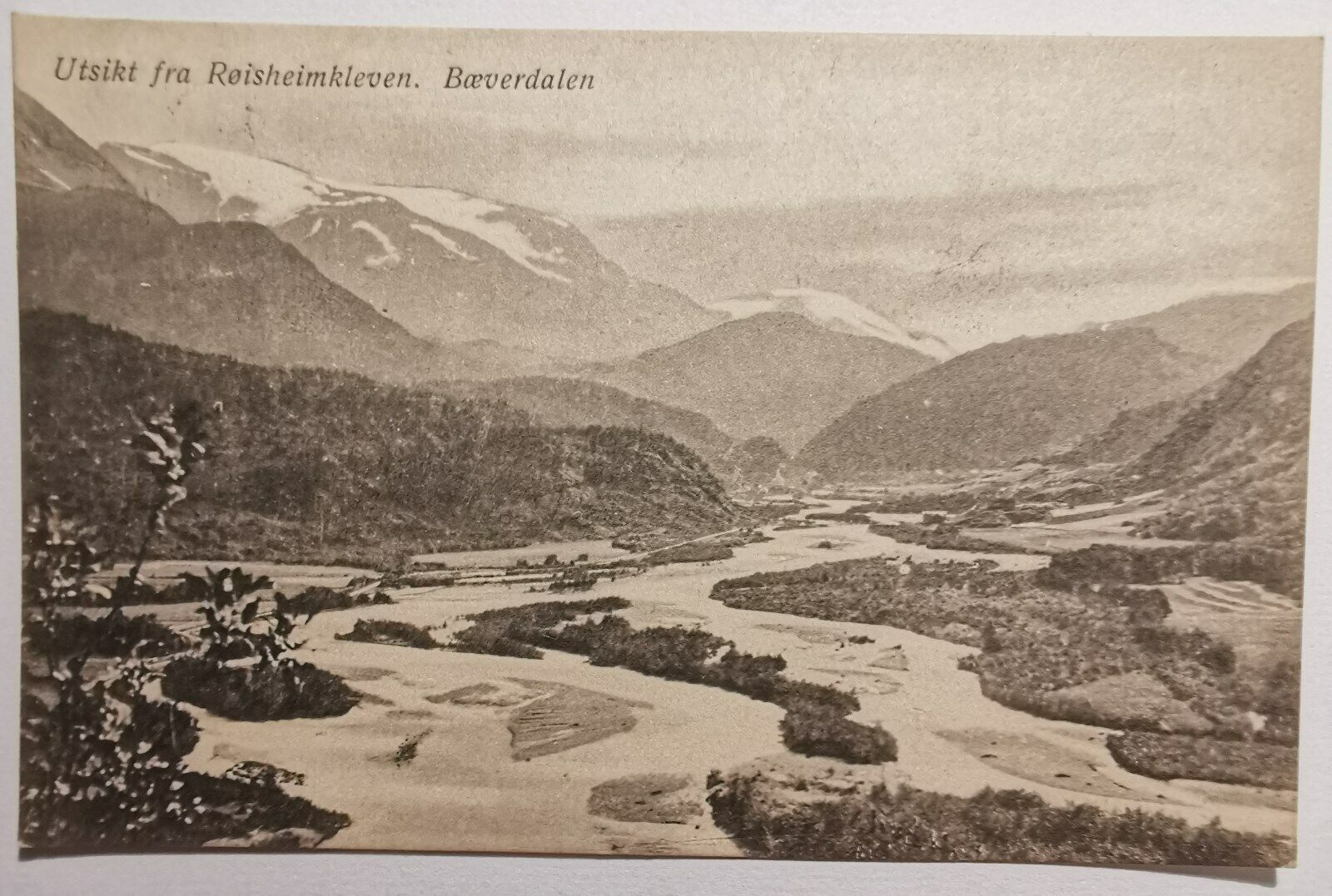 Vtg postcard: Wiev from Røisheimkleven Bæverdalen in Norway in 1918  pok1138