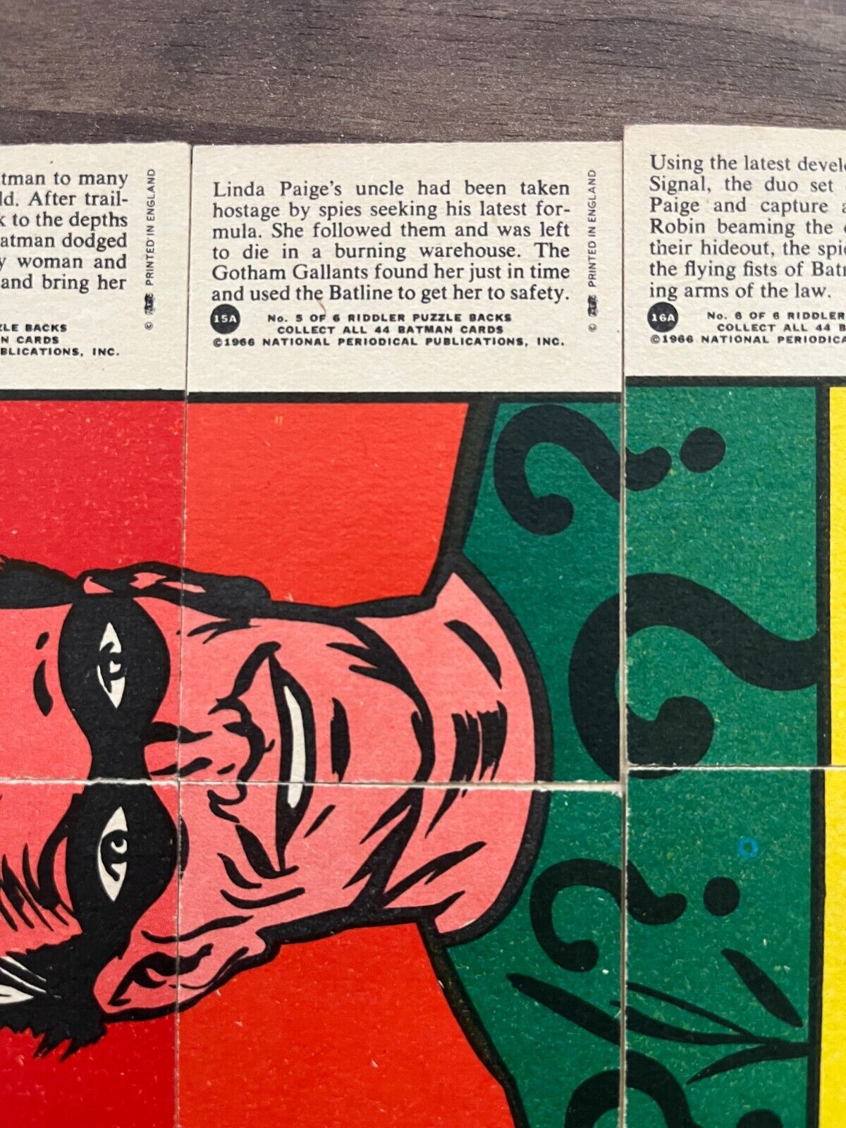 1966 Batman Trading Cards - The Riddler Set of 6 National Periodical Publication