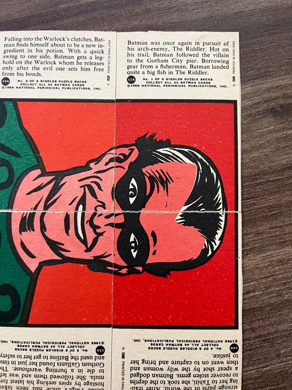 1966 Batman Trading Cards - The Riddler Set of 6 National Periodical Publication