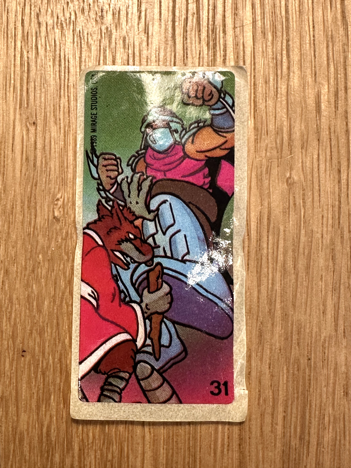 TEENAGE MUTANT NINJA TURTLES 1989 Mirage Studios BUBBLE GUM Sticker No 31