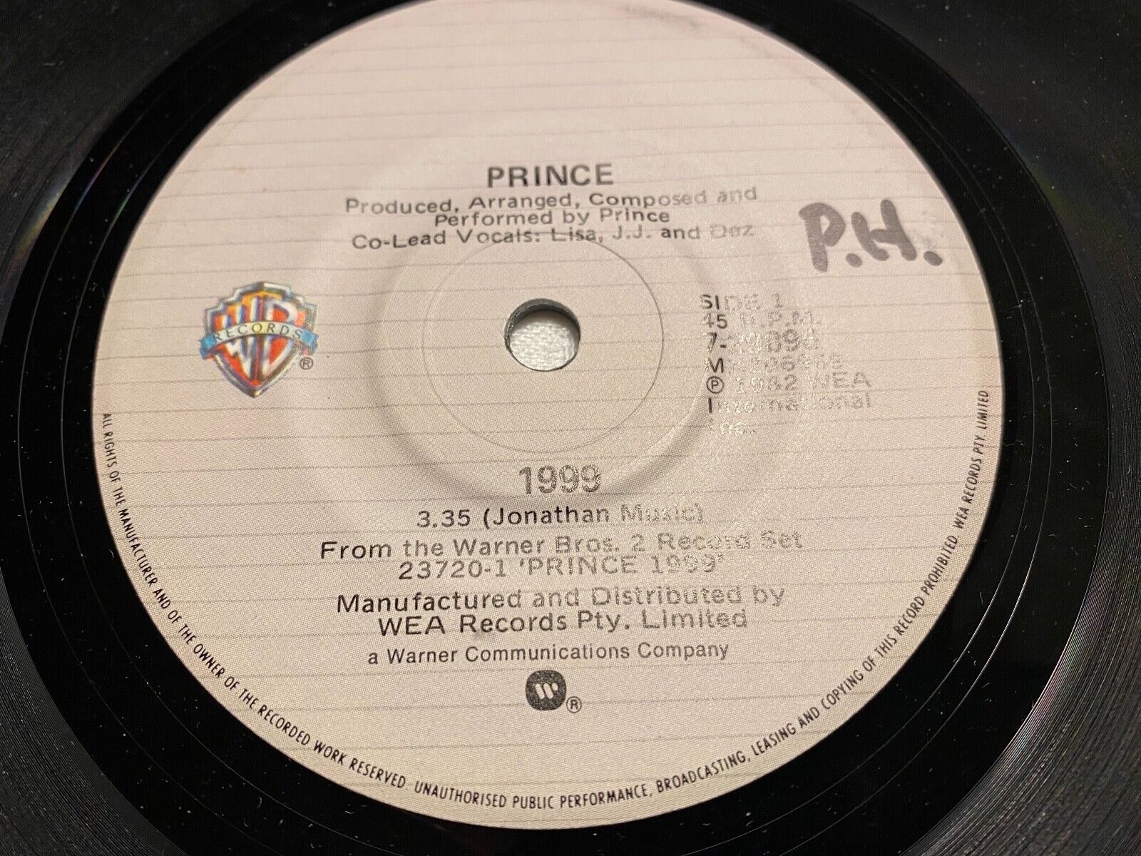 PRINCE "1999/HOW COME U DON´T CALL ME ANYMORE "1982 WEA RECORDS AUTRALIAN PRESS*