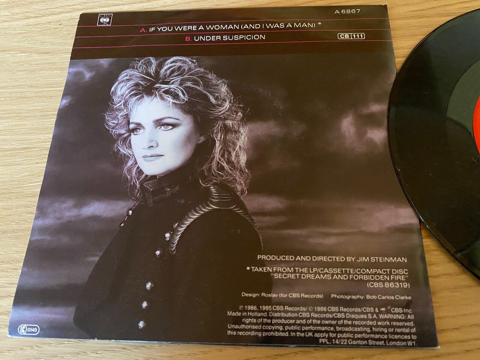 BONNIE TYLER "IF YOU WERE A WOMAN (AND I WAS A MAN" 1986 CBS RECORDS HOLLAND SEE