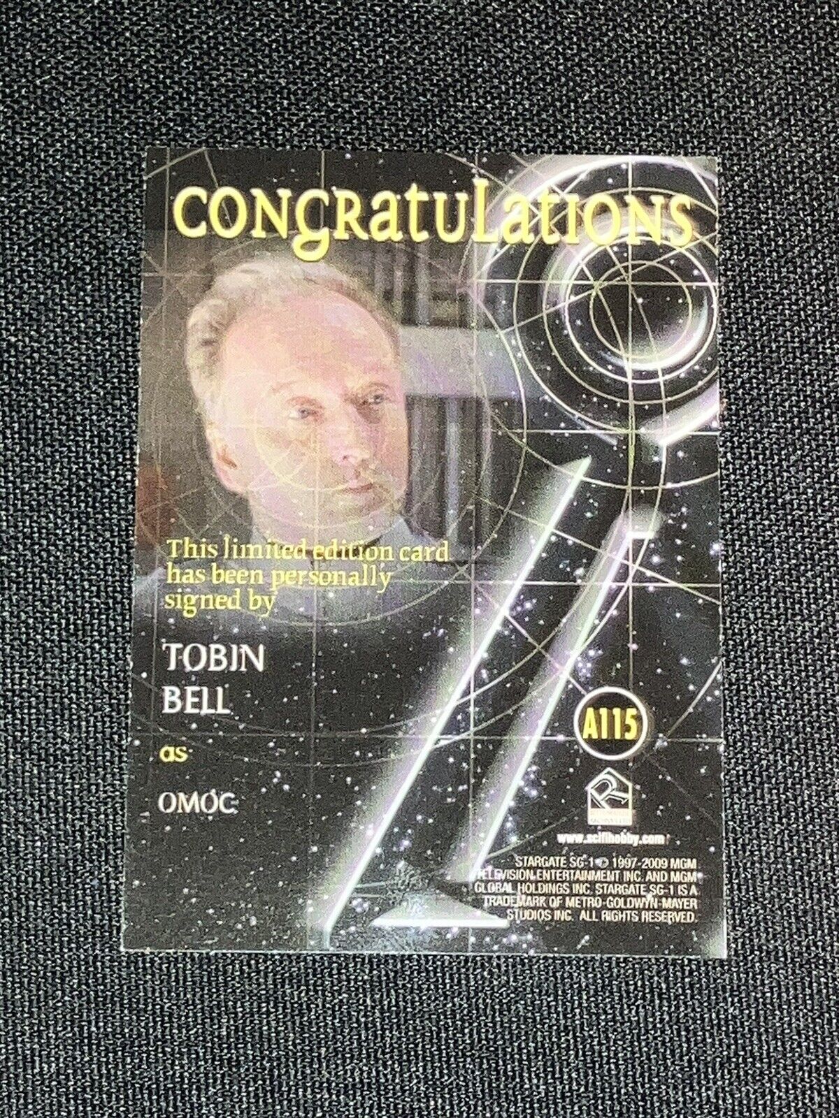 2009 Stargate SG-1 Heroes Autograph Auto Card A115 Tobin Bell as Omoc - Jigsaw