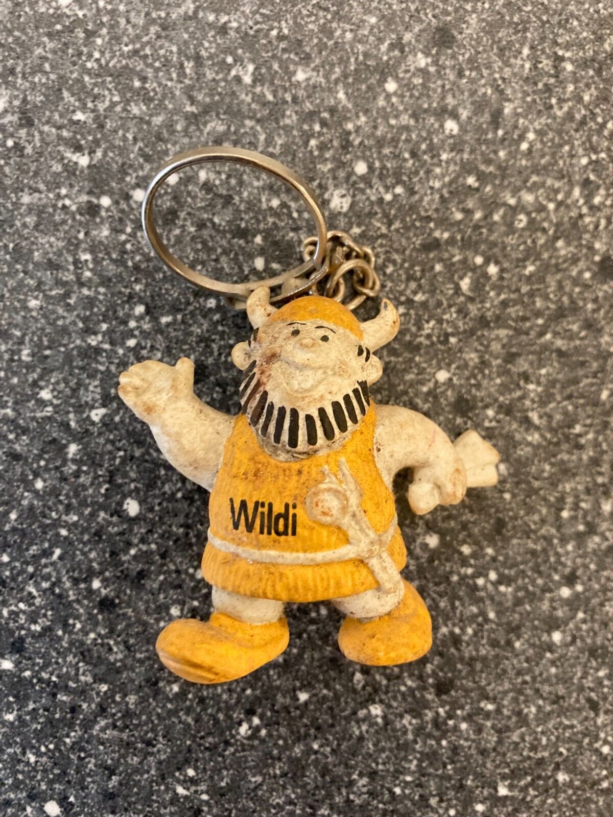 Vintage Wildi Viking Mascot Keychain - Unique Collectible Fun Keyring in Plastic