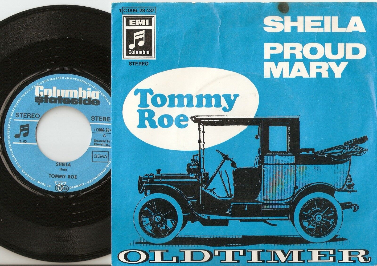 TOMMY ROE SHEILA  PROUD MARY GERMAN 45+PS 1971 MOD BEAT PYSCH FREAKBEAT