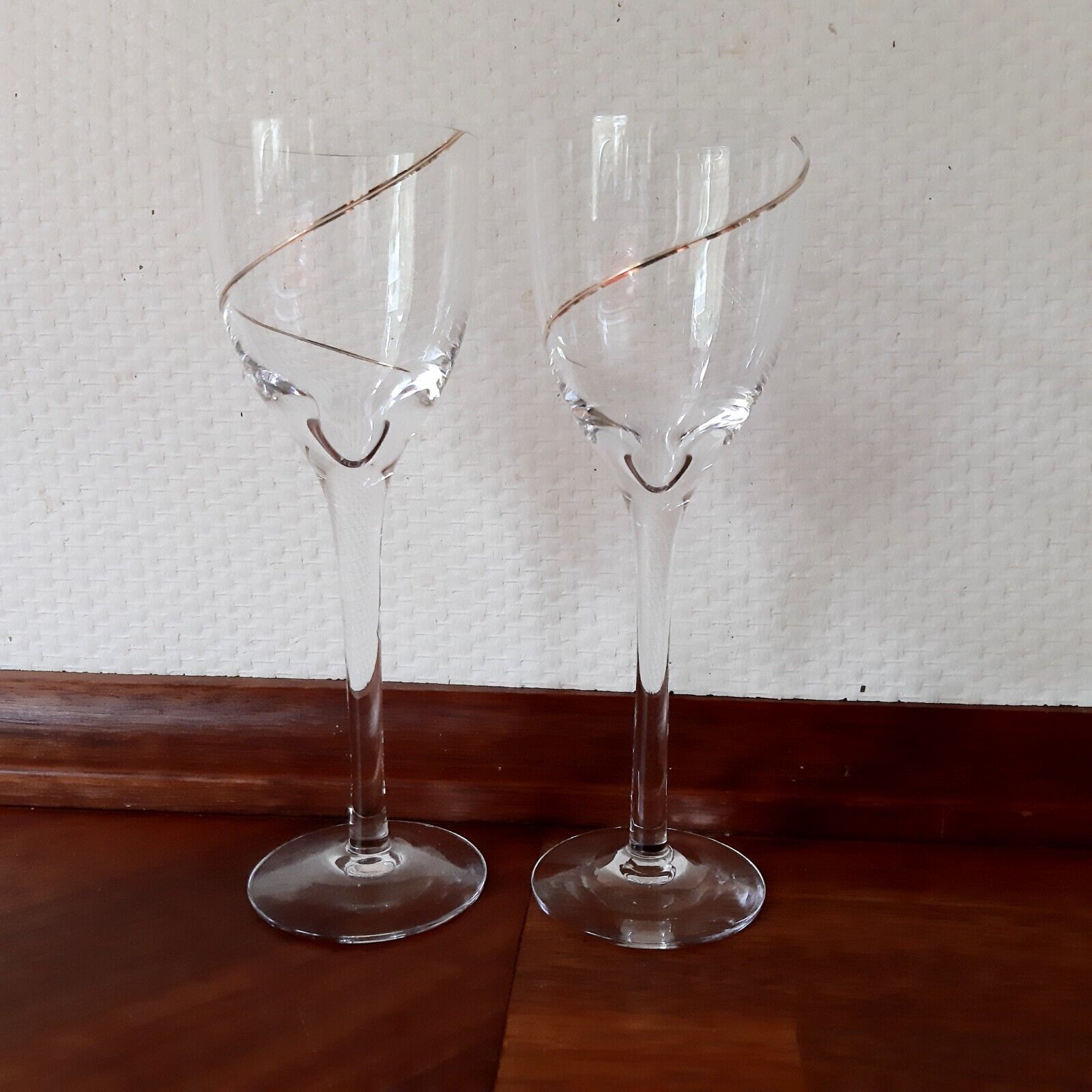 2 original LINE GOLD PORT WINE glasses 9 cl by Anna Ehrner for Kosta Boda