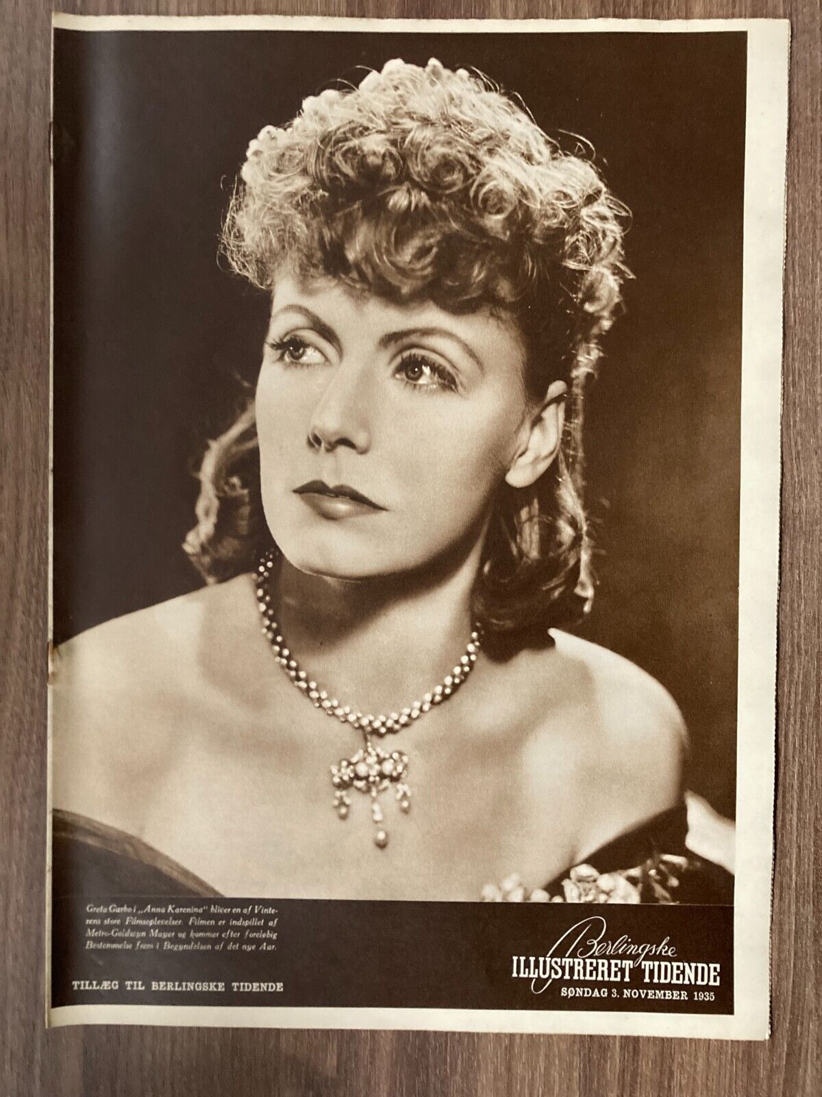 Greta Garbo Front Cover Complete Original Danish Magazine 1935 "Berlingske IT"