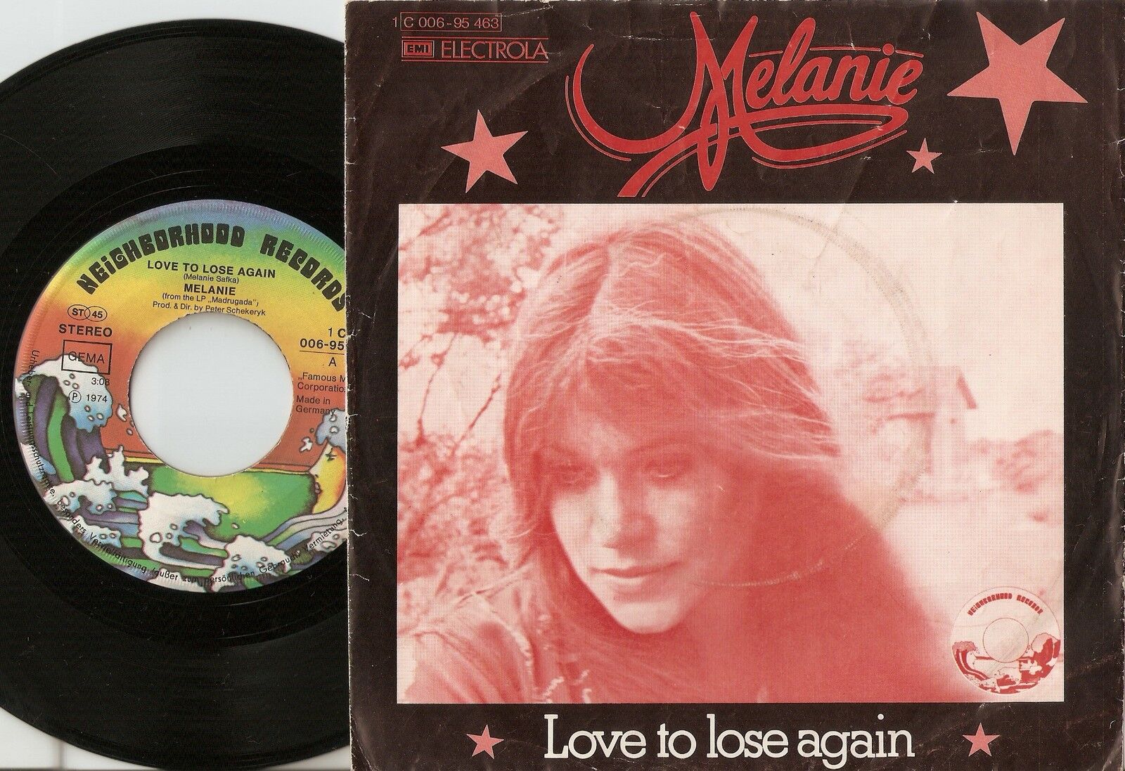 MELANIE LOVE TO LOSE AGAIN  PINE AND FEATHER GERMAN 45+PS 1974 FOLK COUNTRY