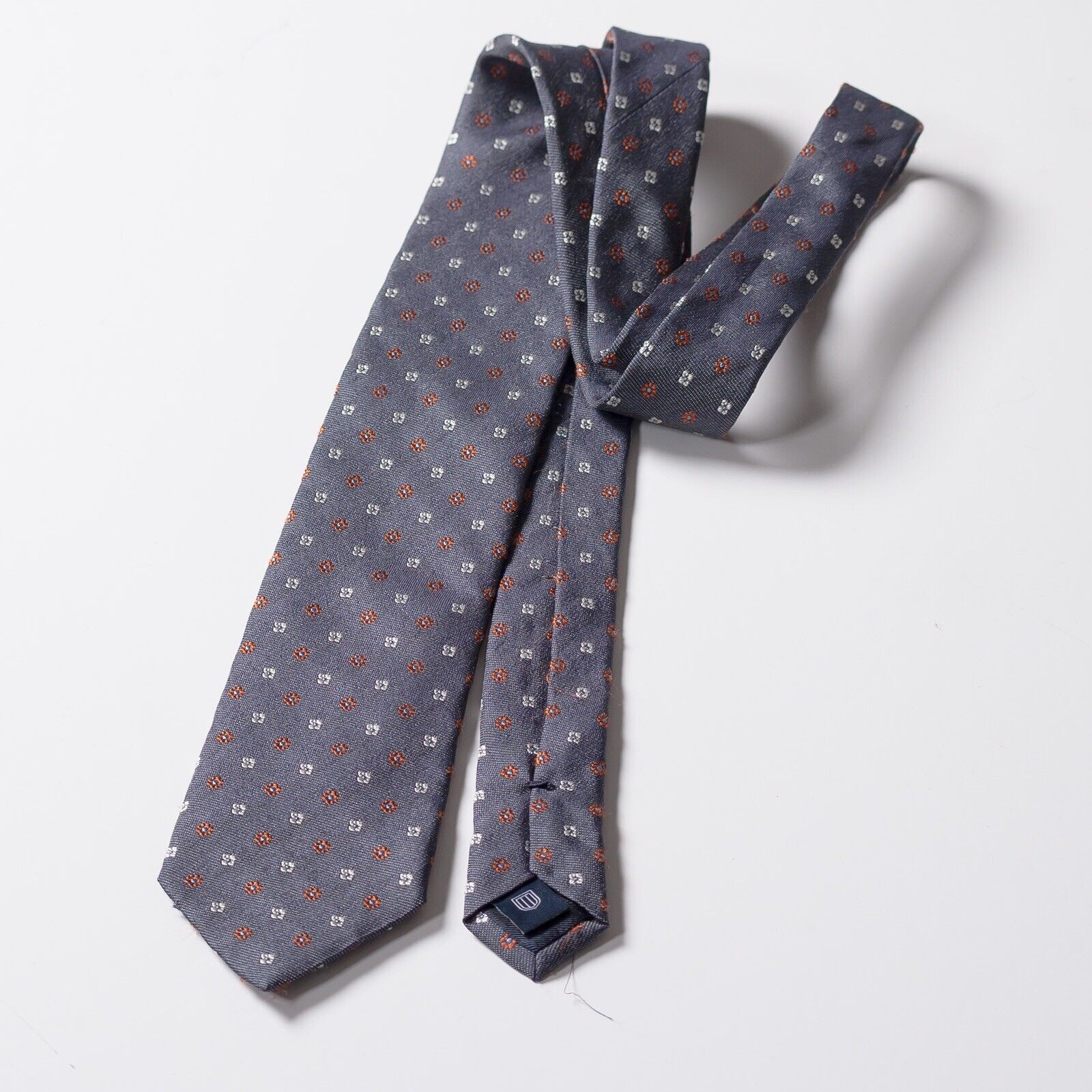 PROFUOMO Dusty Blue Jacquard Silk Tie Italy Made