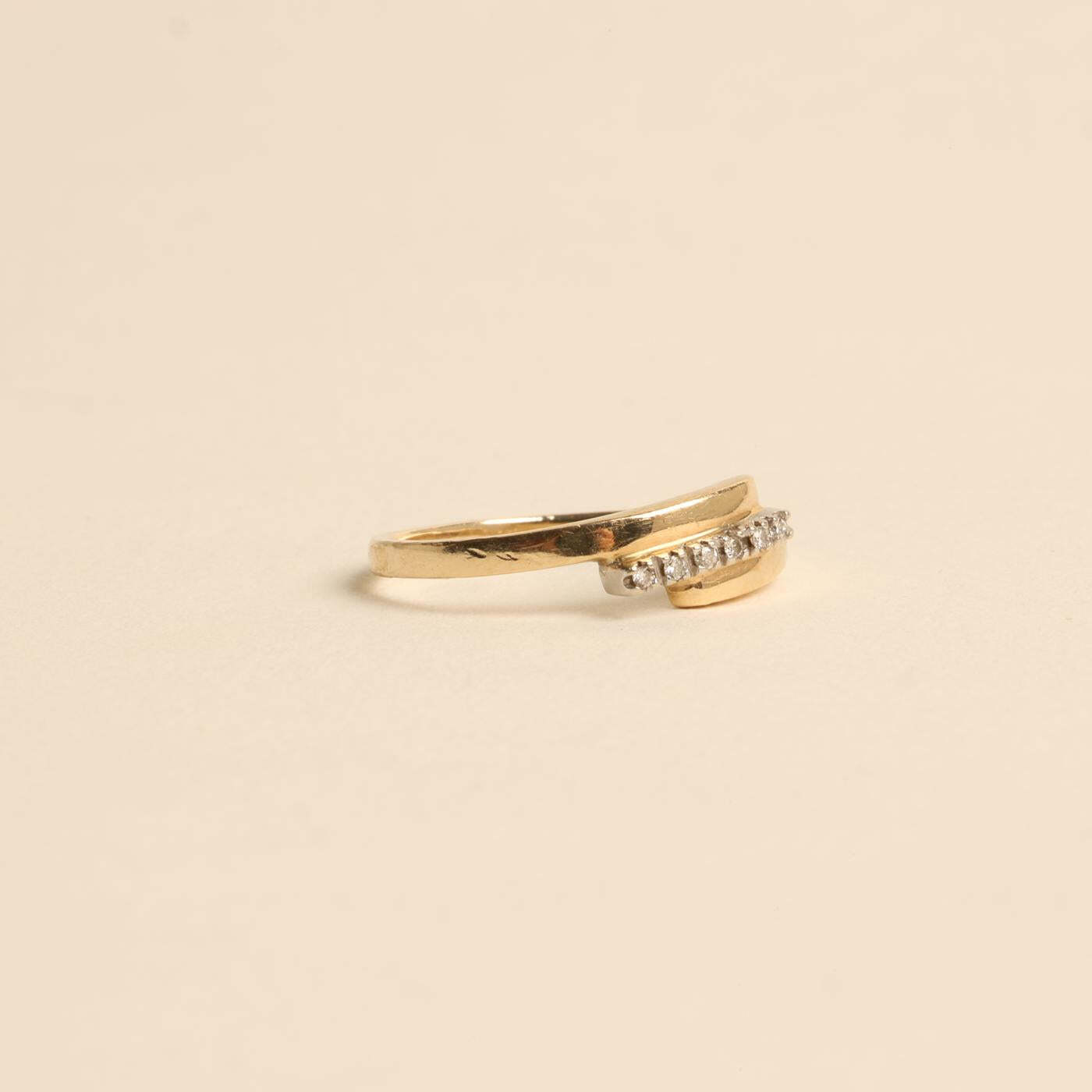 Ring with diamond (003 ct) in 14K Gold size 4 | Real Genuine Gold