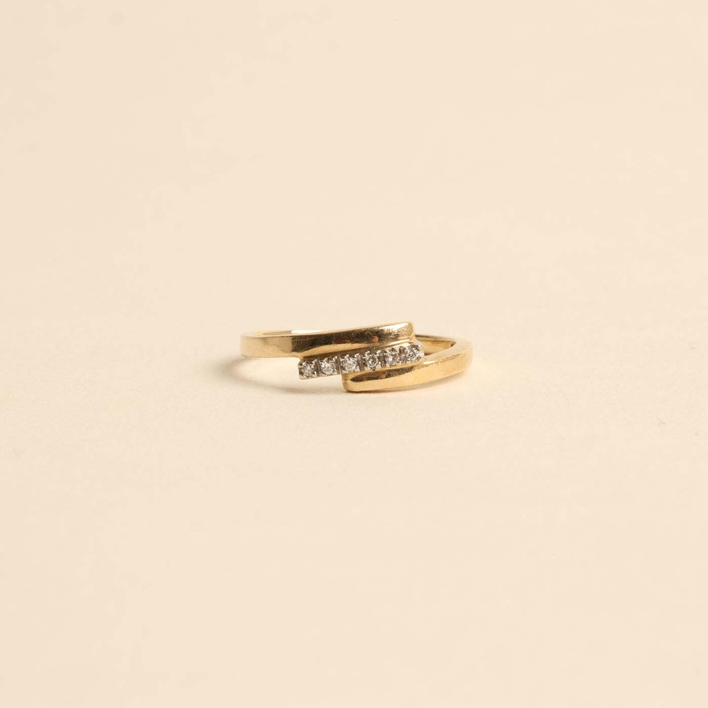 Ring with diamond (003 ct) in 14K Gold size 4 | Real Genuine Gold