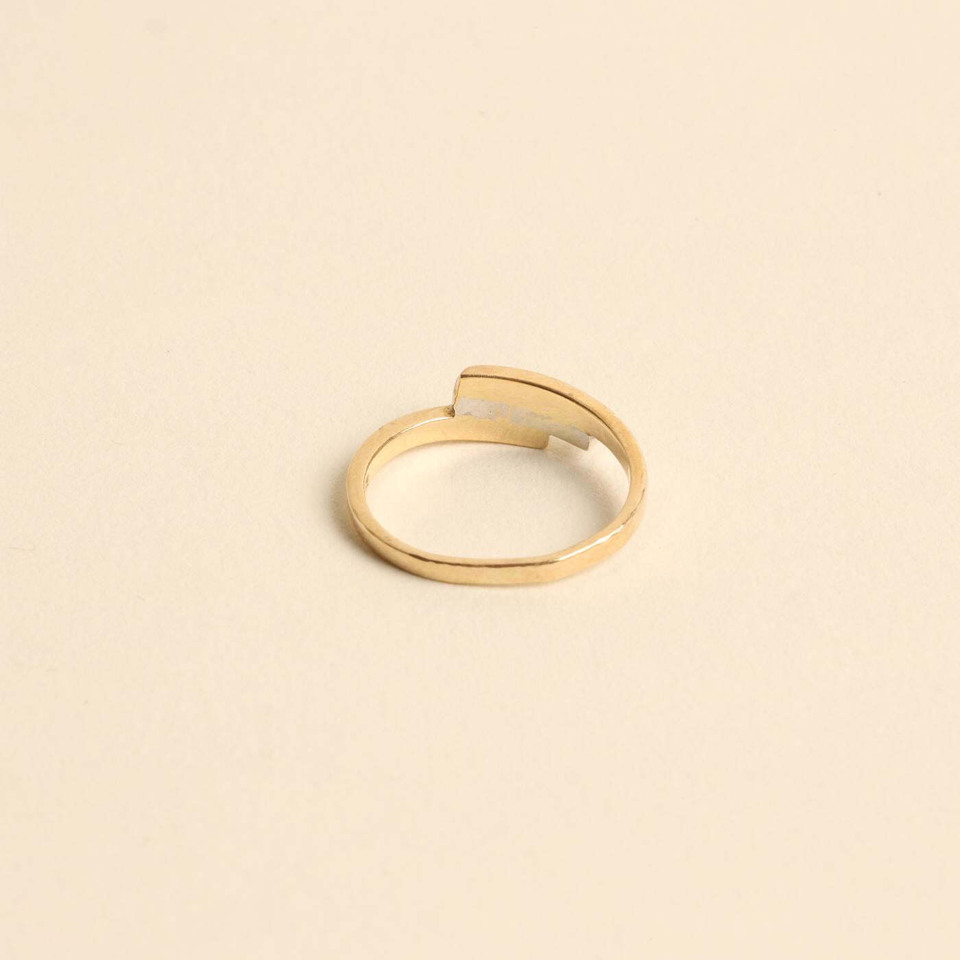 Ring with diamond (003 ct) in 14K Gold size 4 | Real Genuine Gold