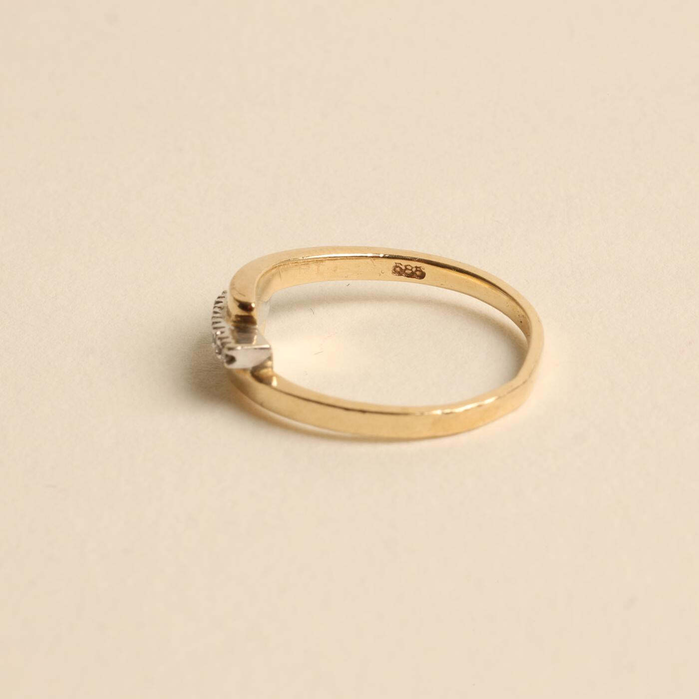 Ring with diamond (003 ct) in 14K Gold size 4 | Real Genuine Gold