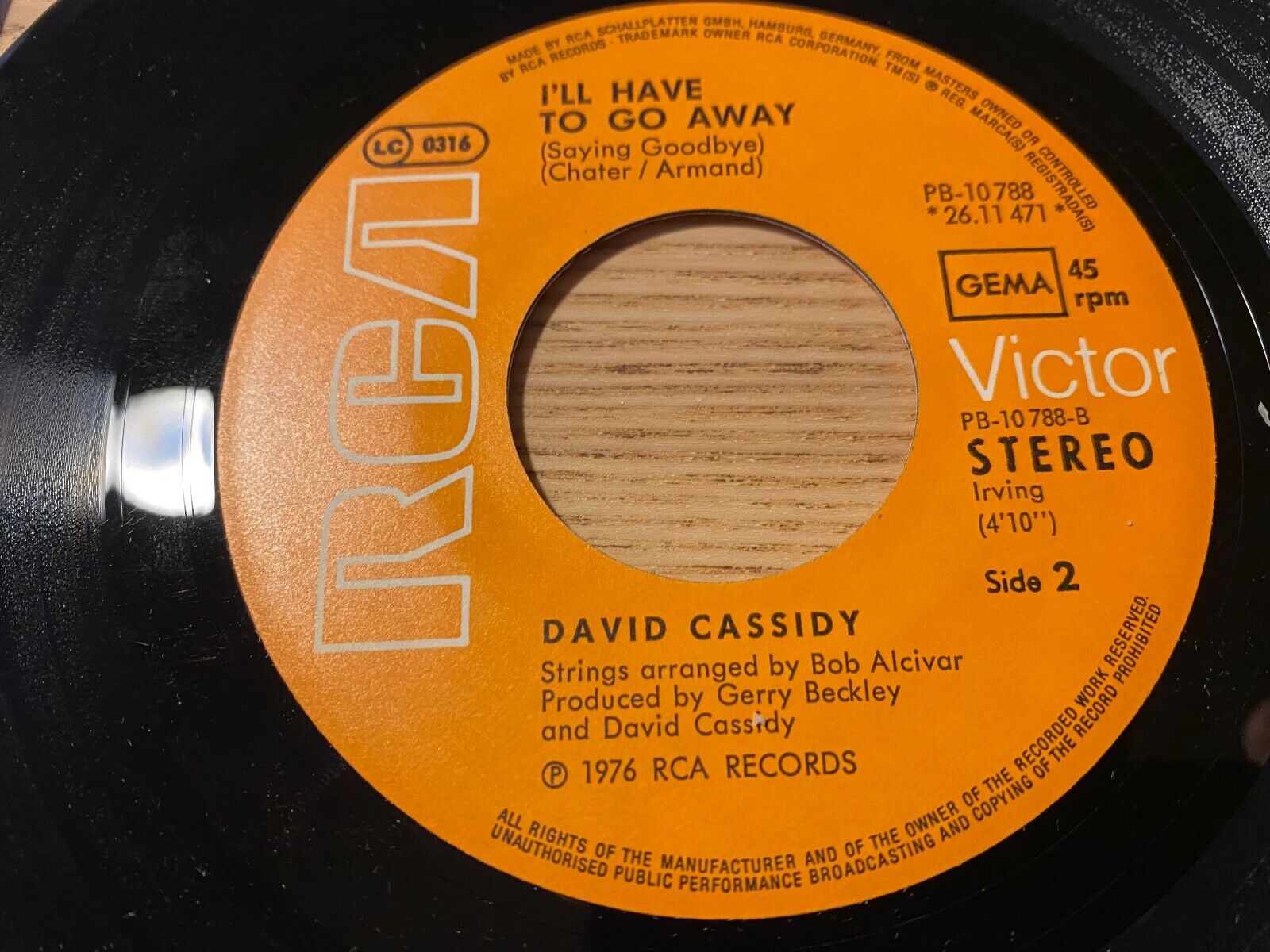 DAVID CASSIDY "GETTIN´ IT IN THE STREET" 1976 GERMAN PRESS SINGLE RCA VICTOR 7"*