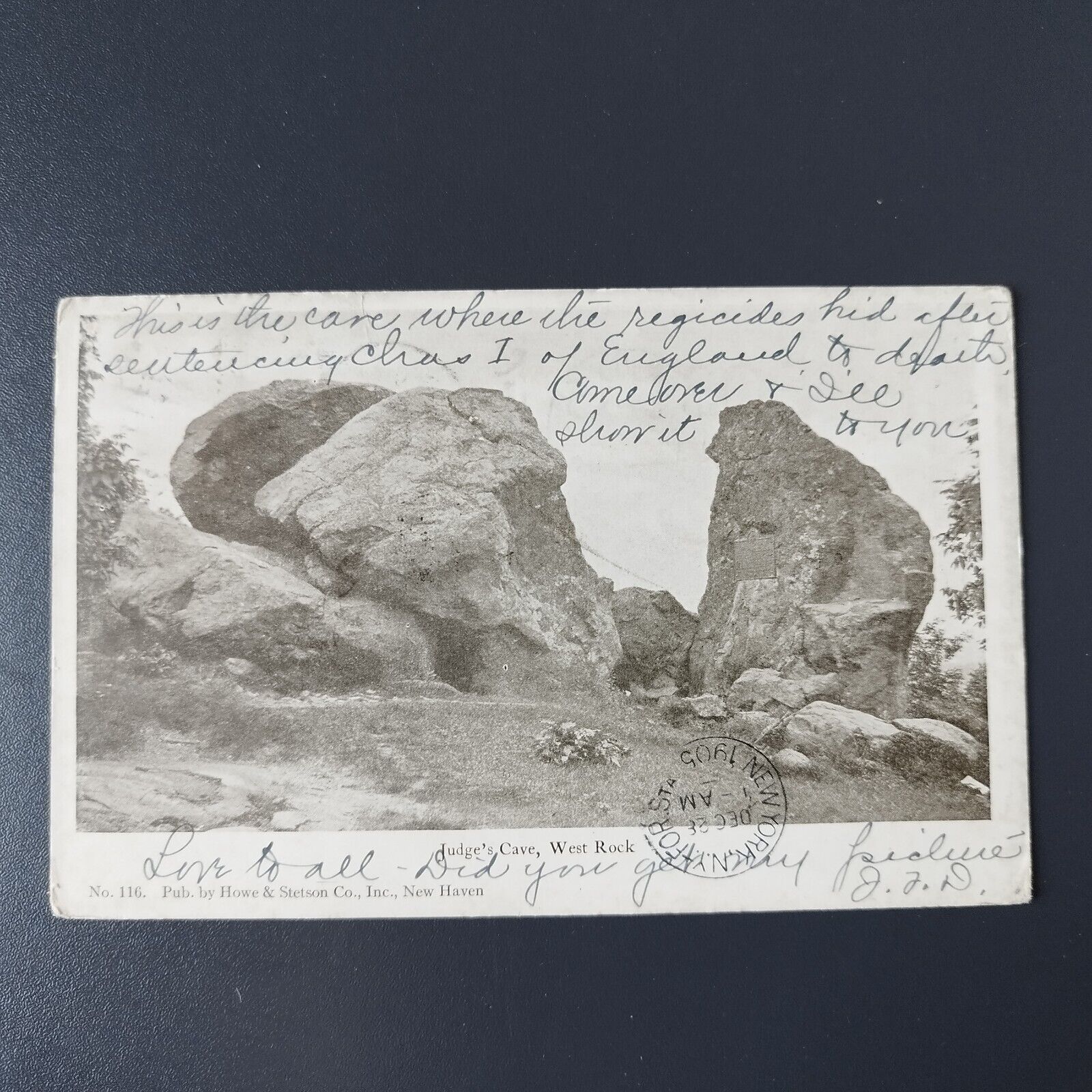 Connecticut New Haven Judge's Cave West Rock Posted in 1904